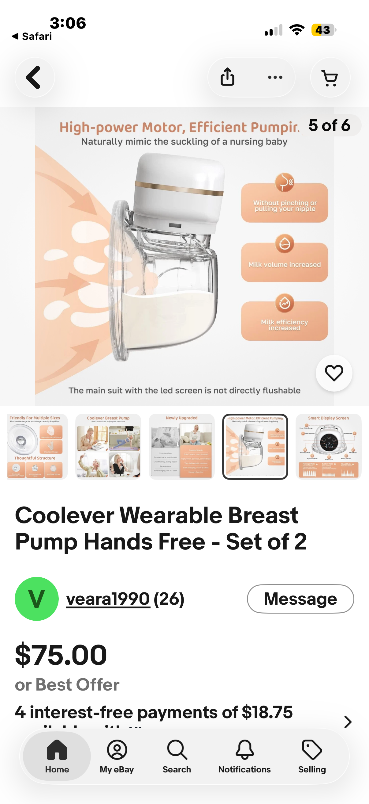 Coolever Wearable Breast Pump Hands Free