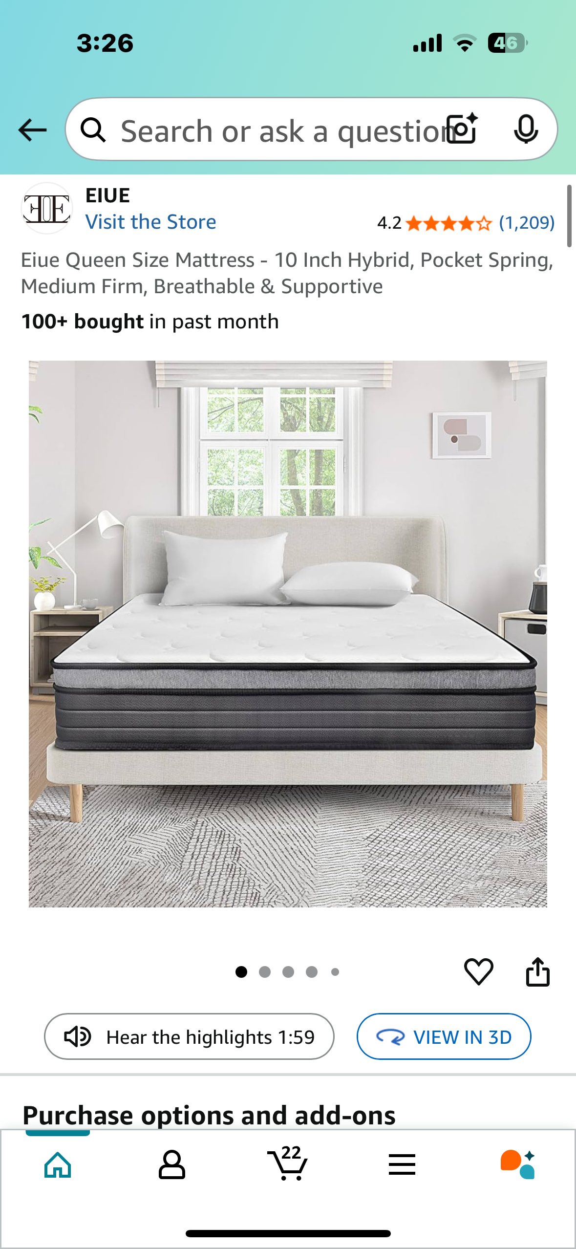 Queen Size Mattress , 10” (B1000)