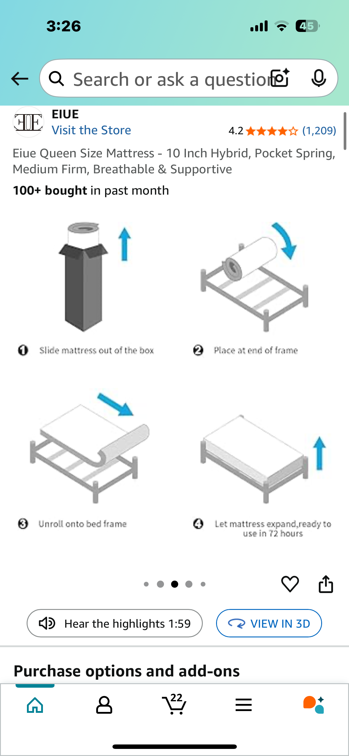 Queen Size Mattress , 10” (B1000)