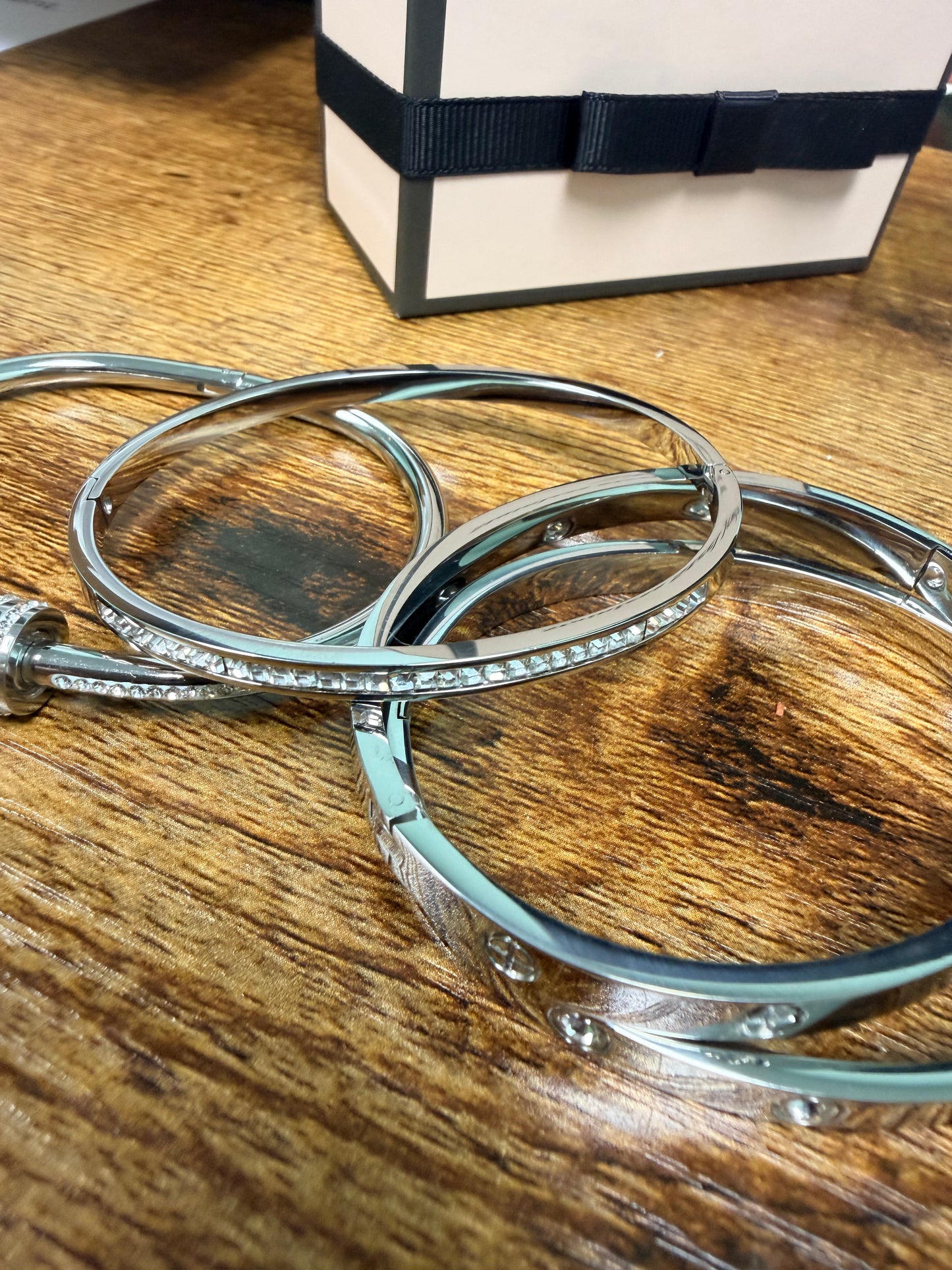 Set of Four Stainless Steel Bangle Bracelets