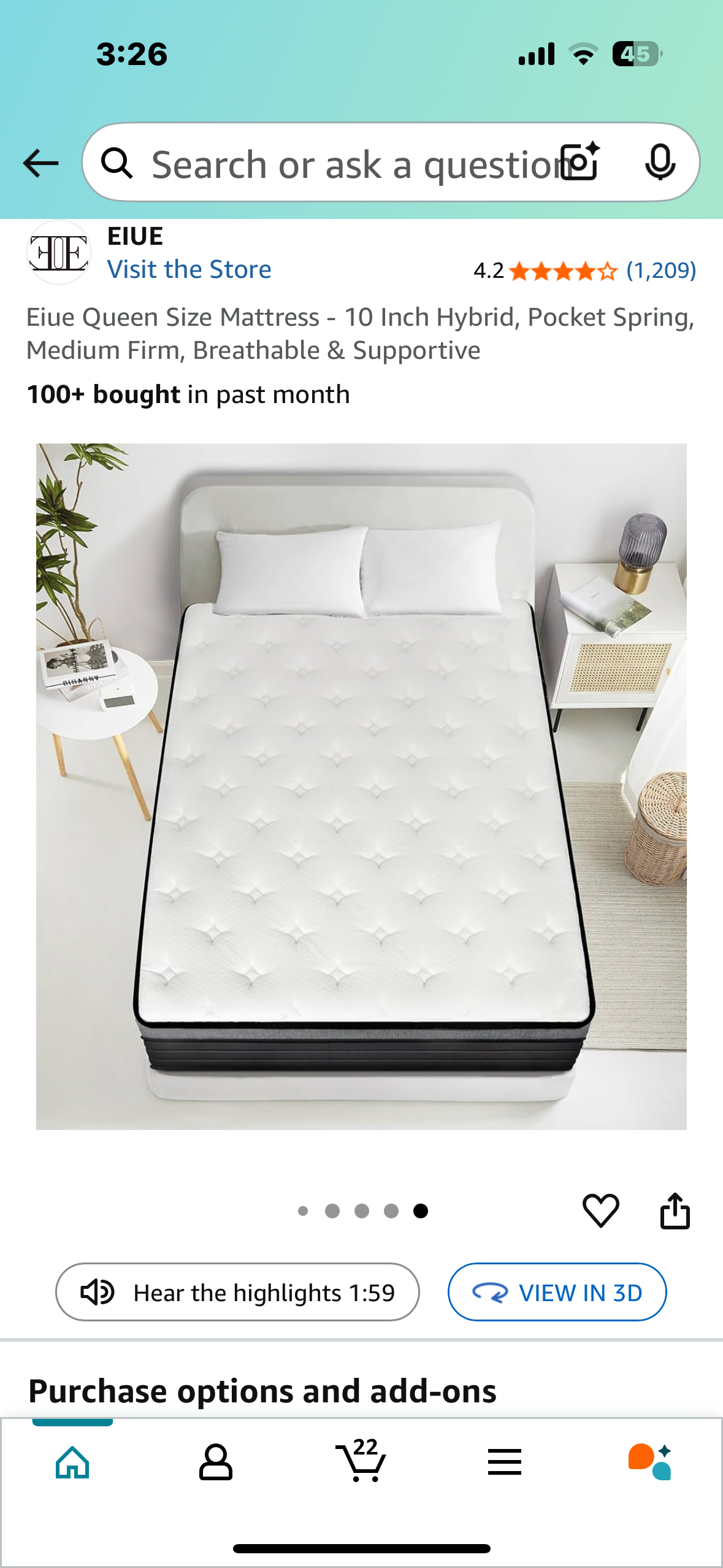 Queen Size Mattress , 10” (B1000)
