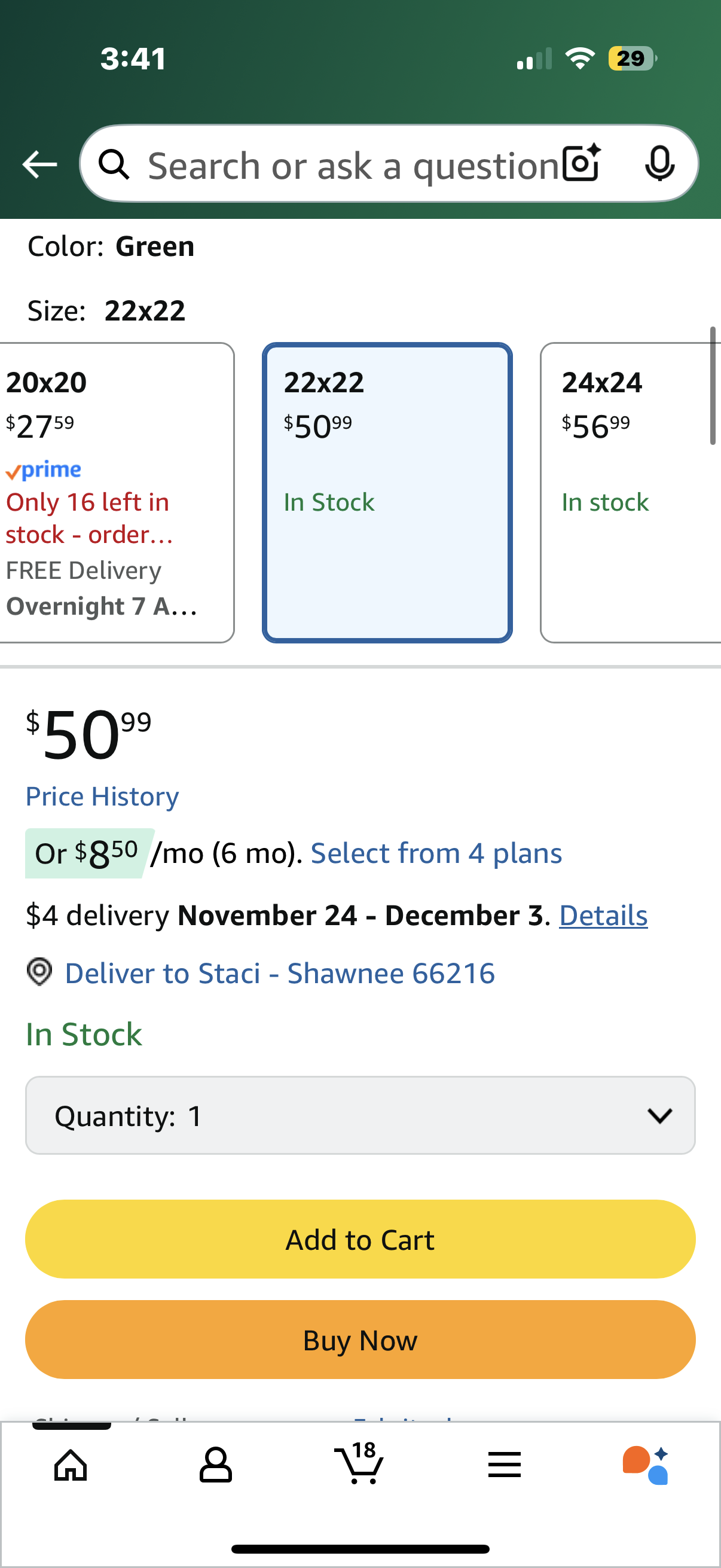 Handmade Block Print Duck Canvas Throw 22X22 Pillowcase Cushion Cover for Sofa Couch, Bed, Spring Summer Fall Decoration, Floral Printed, Home Décor, Outdoor, Farmhouse, Surekha, Green