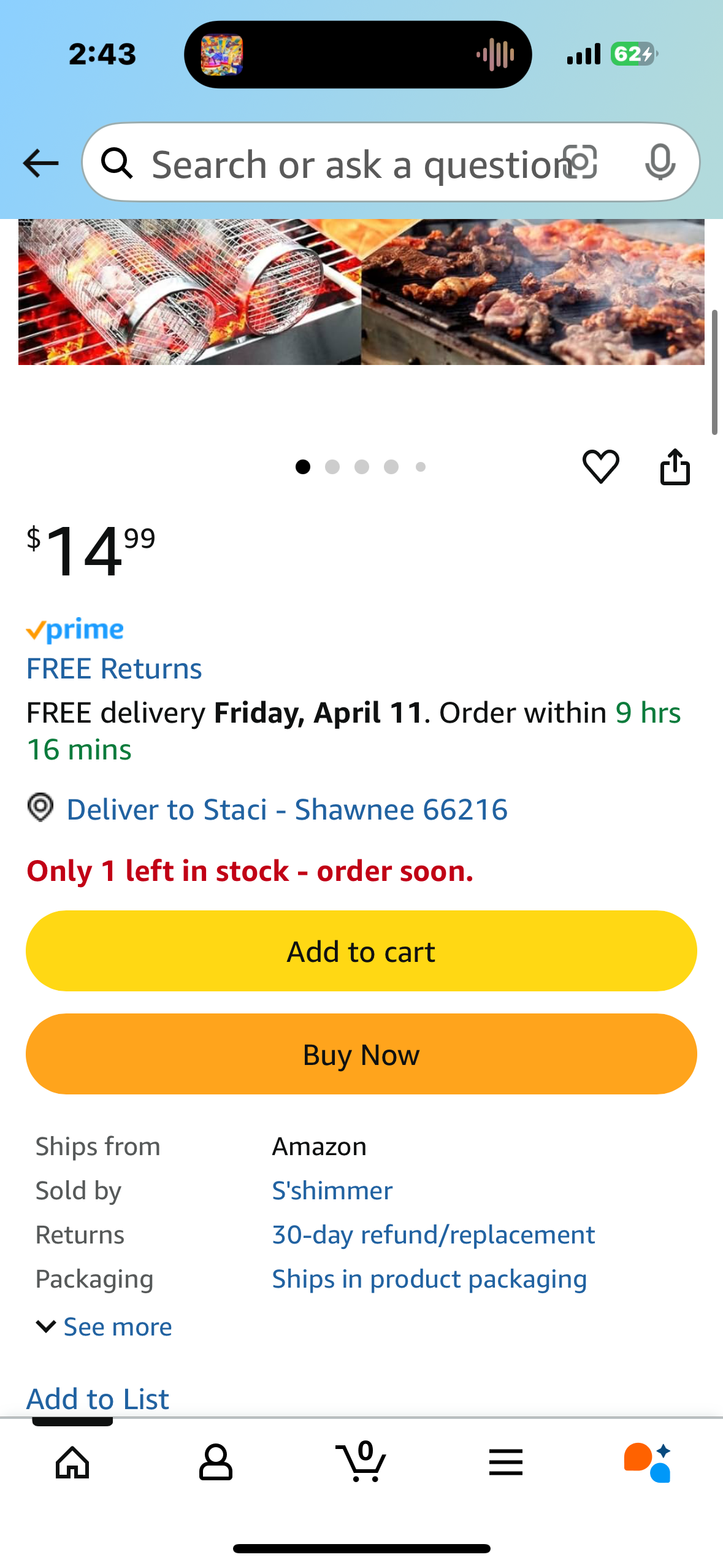 Set of 2 Stainless Steel Rolling Grill Baskets for Outdoor BBQ | Large Mesh Barbecue Cylinder Cages for Vegetables, Fish, and Meats | Camping and Backyard BBQ Accessories | Perfect Gift for Dad, Husband, or Best Friend