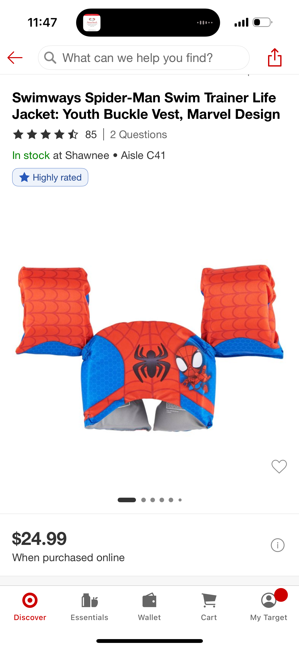 Swimways Spider-Man Swim Trainer Life Jacket: Youth Buckle Vest, Marvel Design