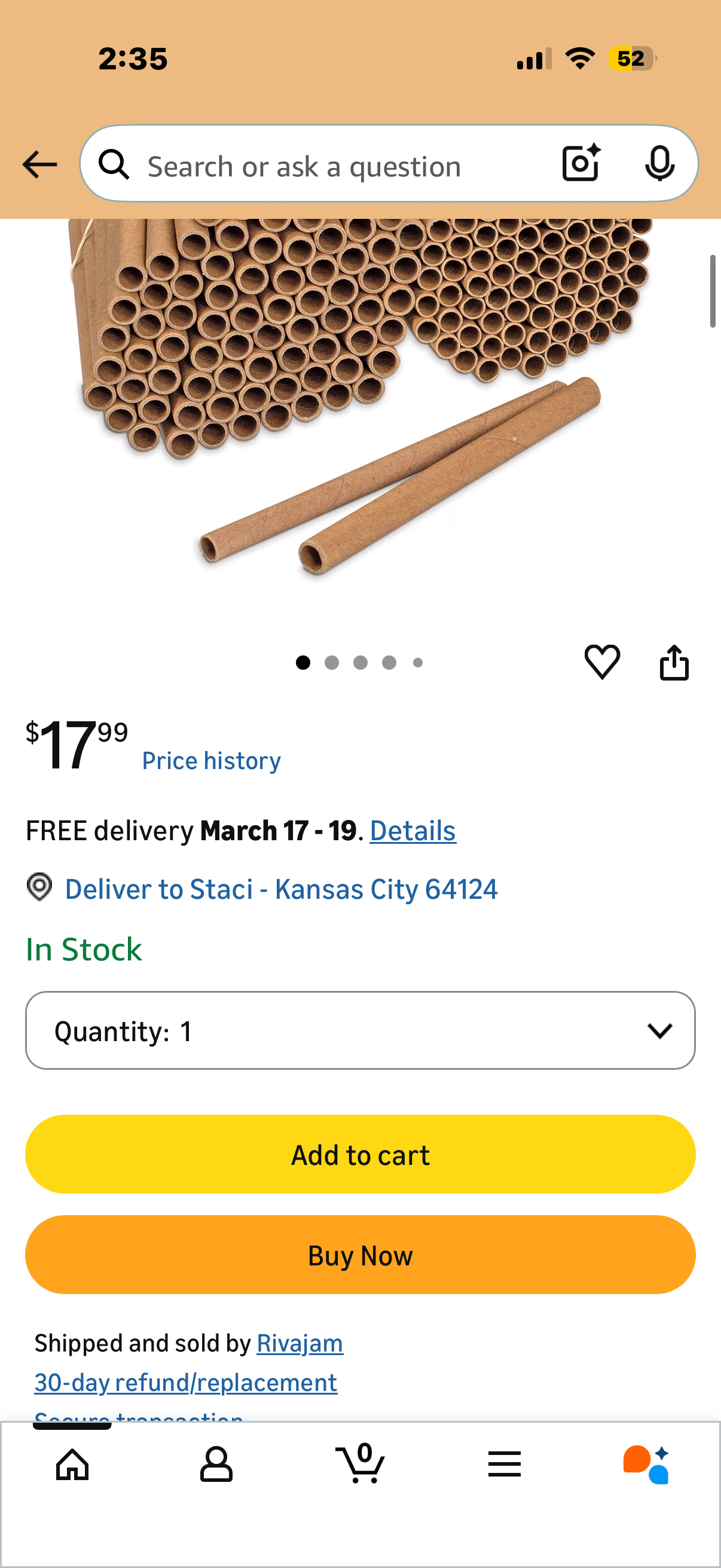 Rivajam 150 Mason Bee House Tubes Refill Pack | 75 Cardboard Bee Tubes & 75 Paper Mason Bee Tube Liners | Mason Bee Supplies for Solitary Beehive House | Garden Pollinator Bee House Nest Tubes
