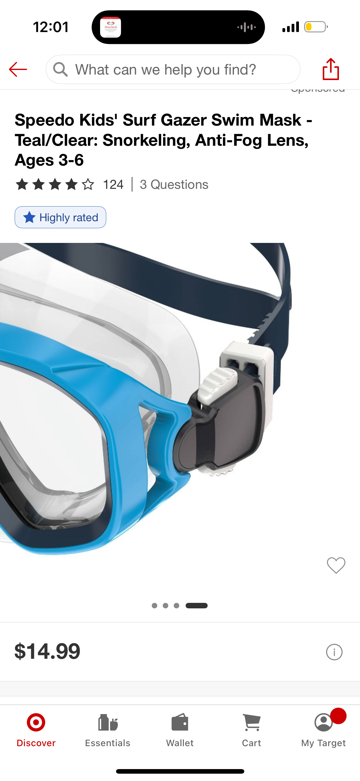 Speedo Kids' Surf Gazer Swim Mask - Teal/Clear: Snorkeling, Anti-Fog Lens, Ages 3-6