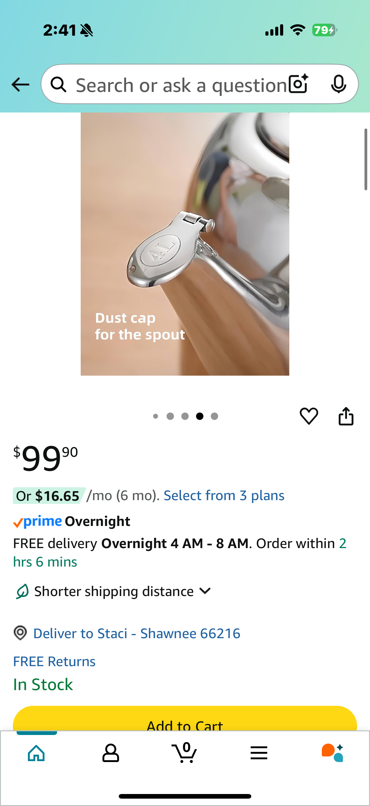 Whistling Stovetop Tea Kettle,Food Grade 316 Stainless Steel,Hot Water Fast to Boil,Stovetop Kettle with Ergonomic Handle,4.2 Quart Capacity