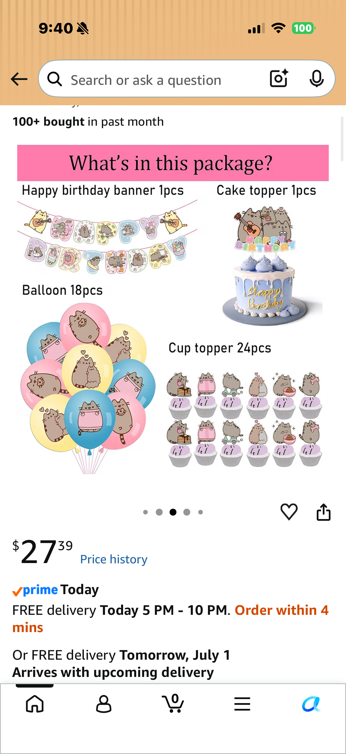 Adorable Cat Party Decorations Kit - Includes Banner, Balloons, Cake/Cupcake Toppers & Hanging Swirls