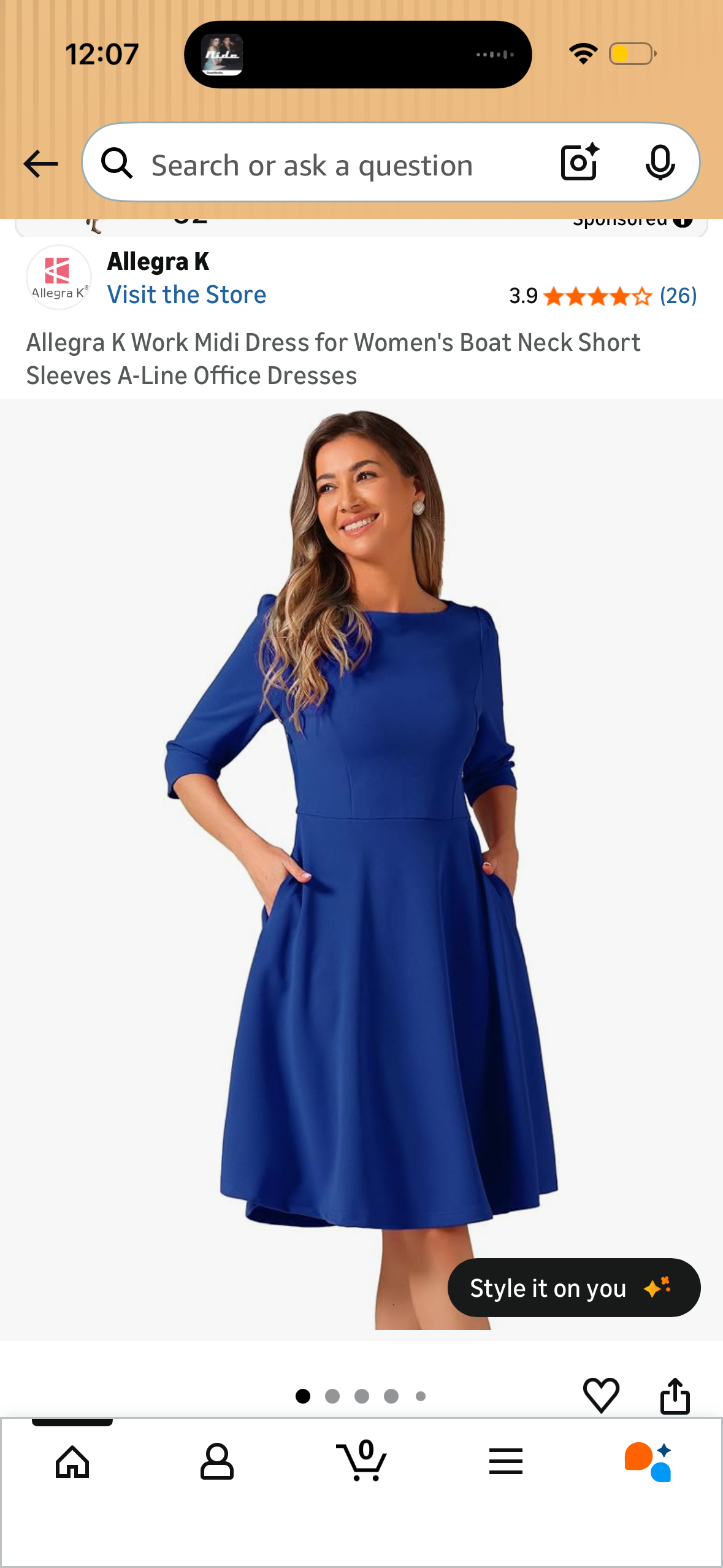 Allegra K Work Midi Dress for Women's Boat Neck Short Sleeves A-Line O –  Zu's Underground