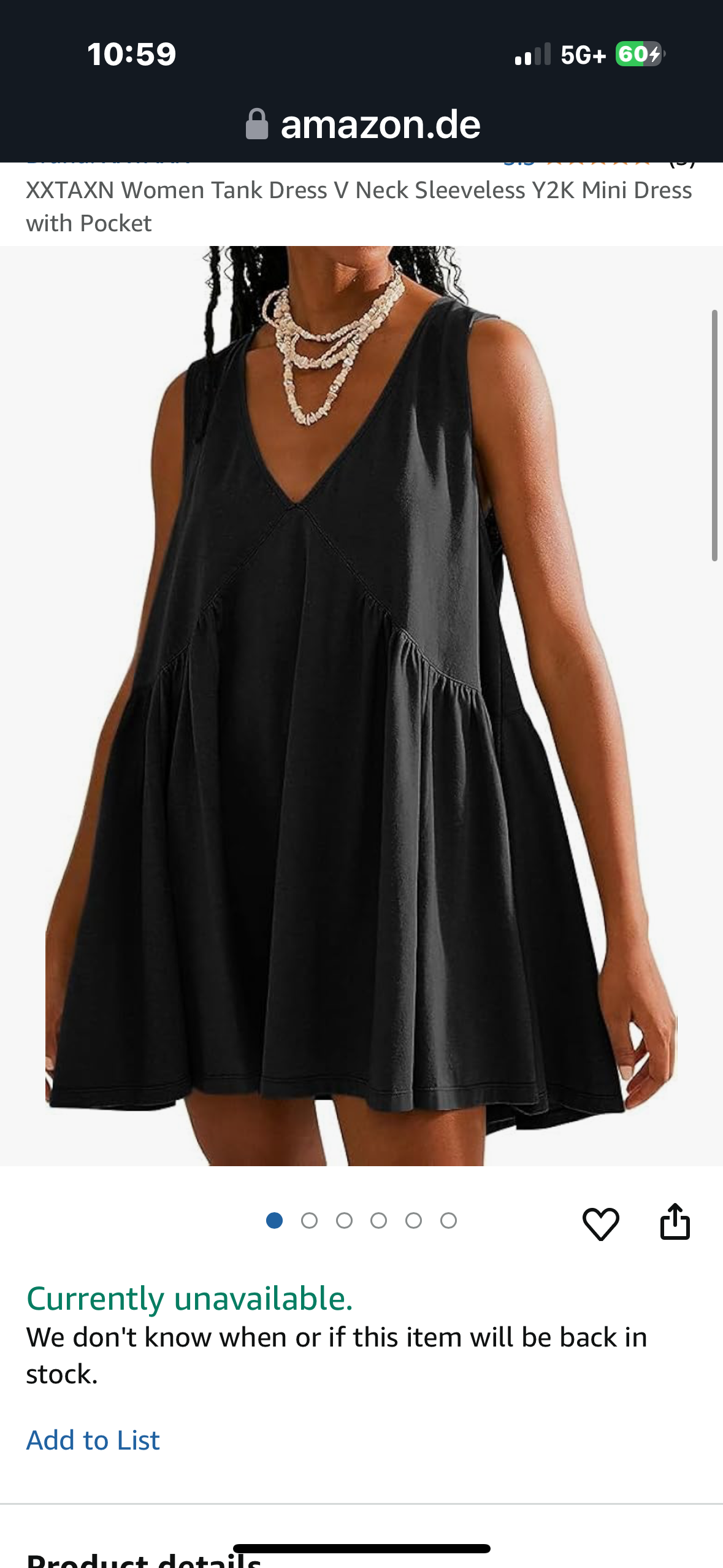Women's Loose Tank V Neck Sleeveless Y2k Mini Flowy Dress with Pocket Rose, Small