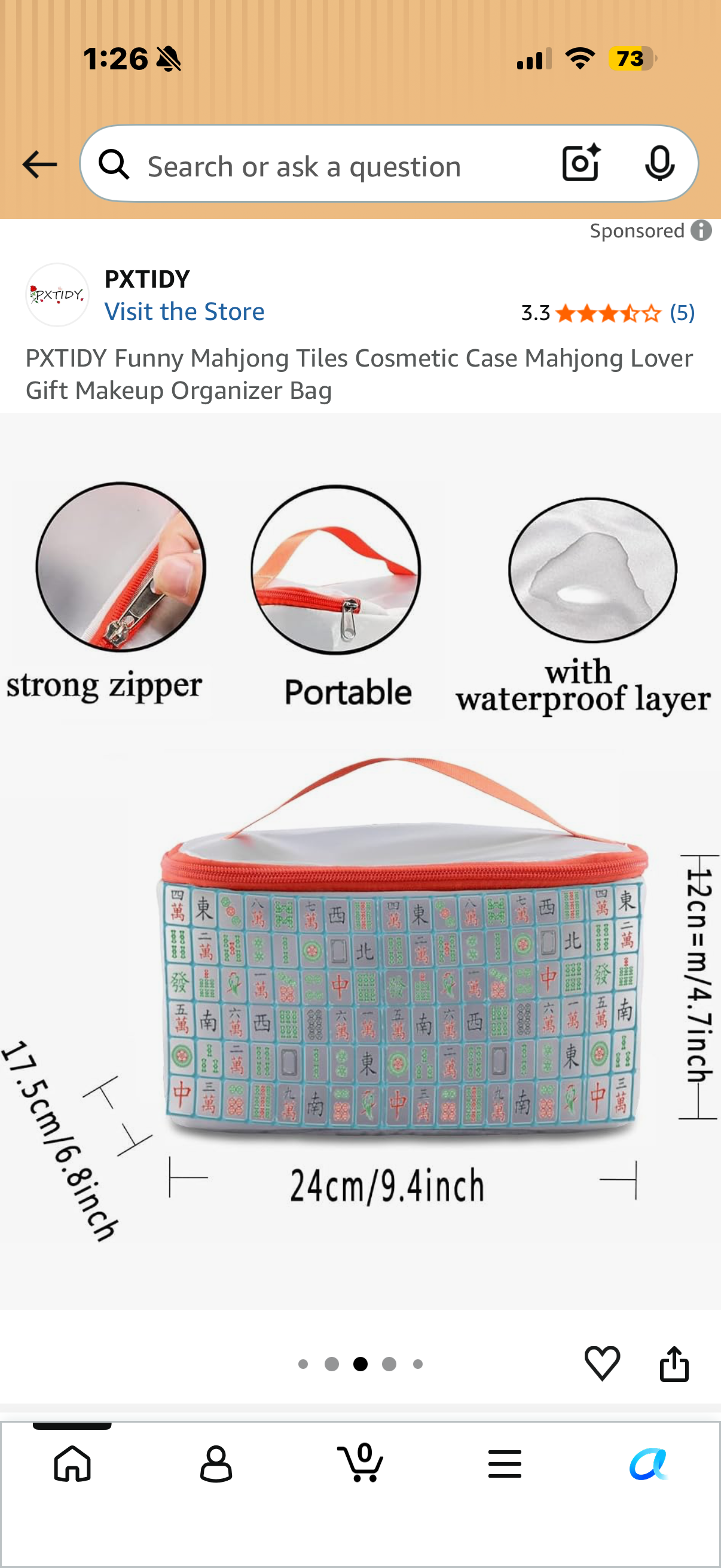 Mahjong Tiles Cosmetic Case Mahjong Lover Gift Makeup Organizer Bag