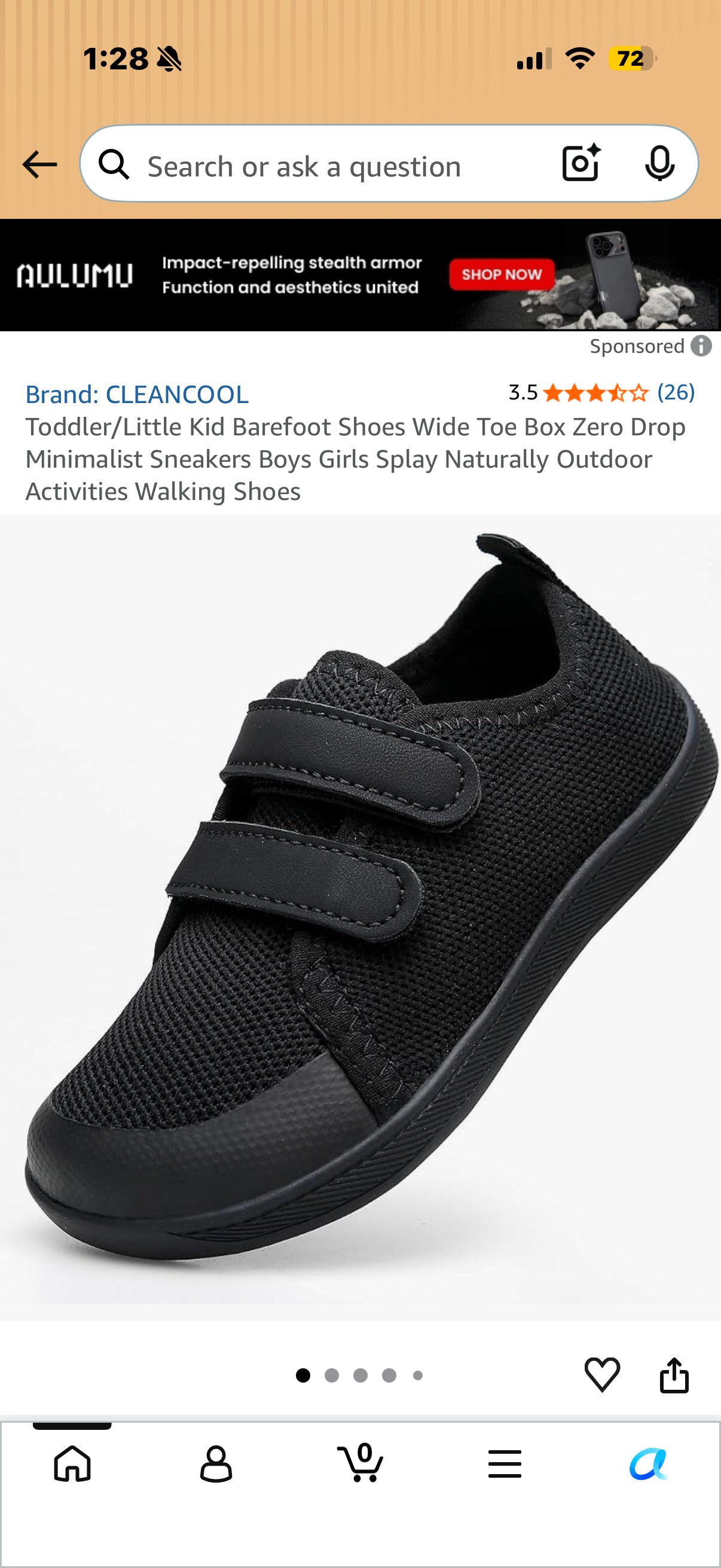 Toddler/Little Kid Barefoot Shoes Wide Toe Box Zero Drop Minimalist Sneakers Boys Girls Splay Naturally Outdoor Activities Walking Shoes (Size 11.5)