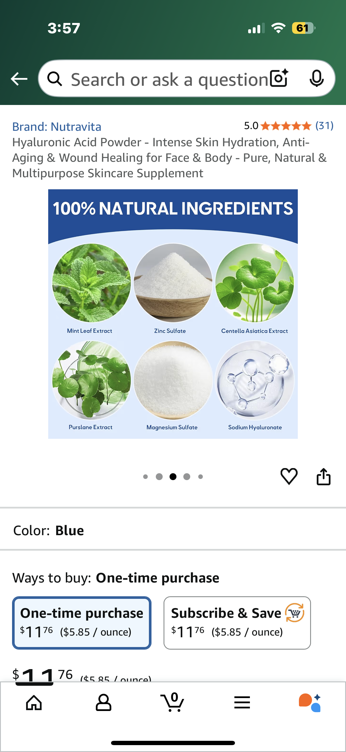 Hyaluronic Acid Powder - Intense Skin Hydration, Anti-Aging & Wound Healing for Face & Body - Pure, Natural & Multipurpose Skincare Supplement