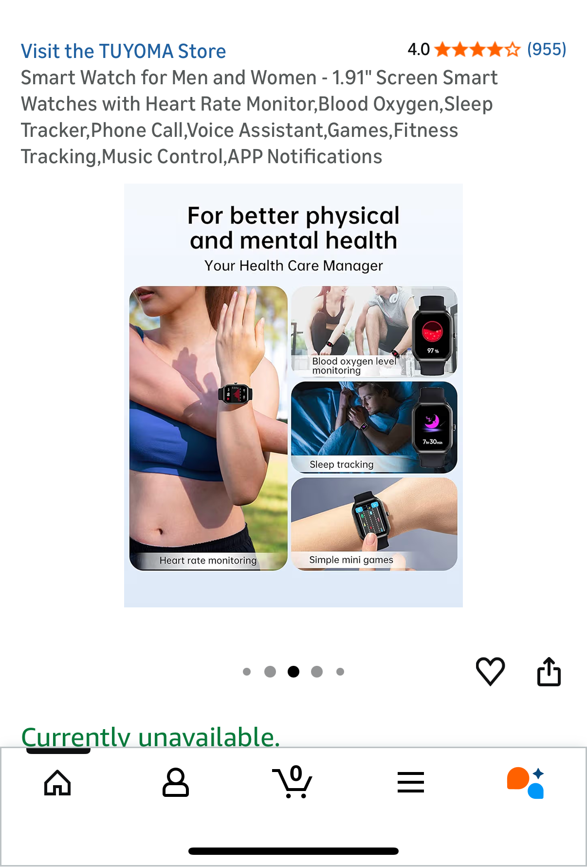 Smart Watch for Men and Women - 1.91" Screen Smart Watches with Heart Rate Monitor,Blood Oxygen,Sleep Tracker,Phone Call,Voice Assistant,Games,Fitness Tracking,Music Control,APP Notifications