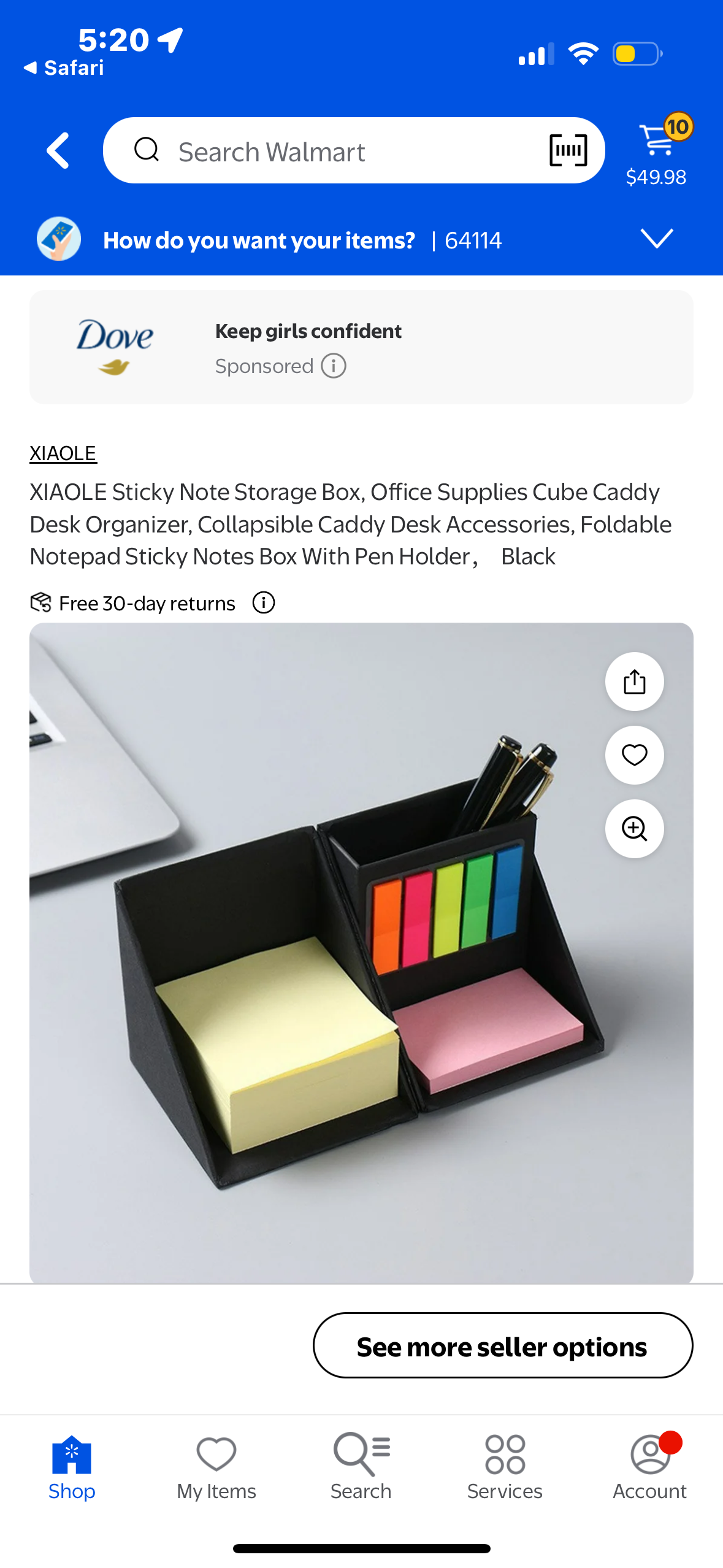 Office Supplies Cube Caddy Desk Organizer Cube Collapsible caddy desk accessories discreet notepad sticky notes box with pen holder foldable, Black