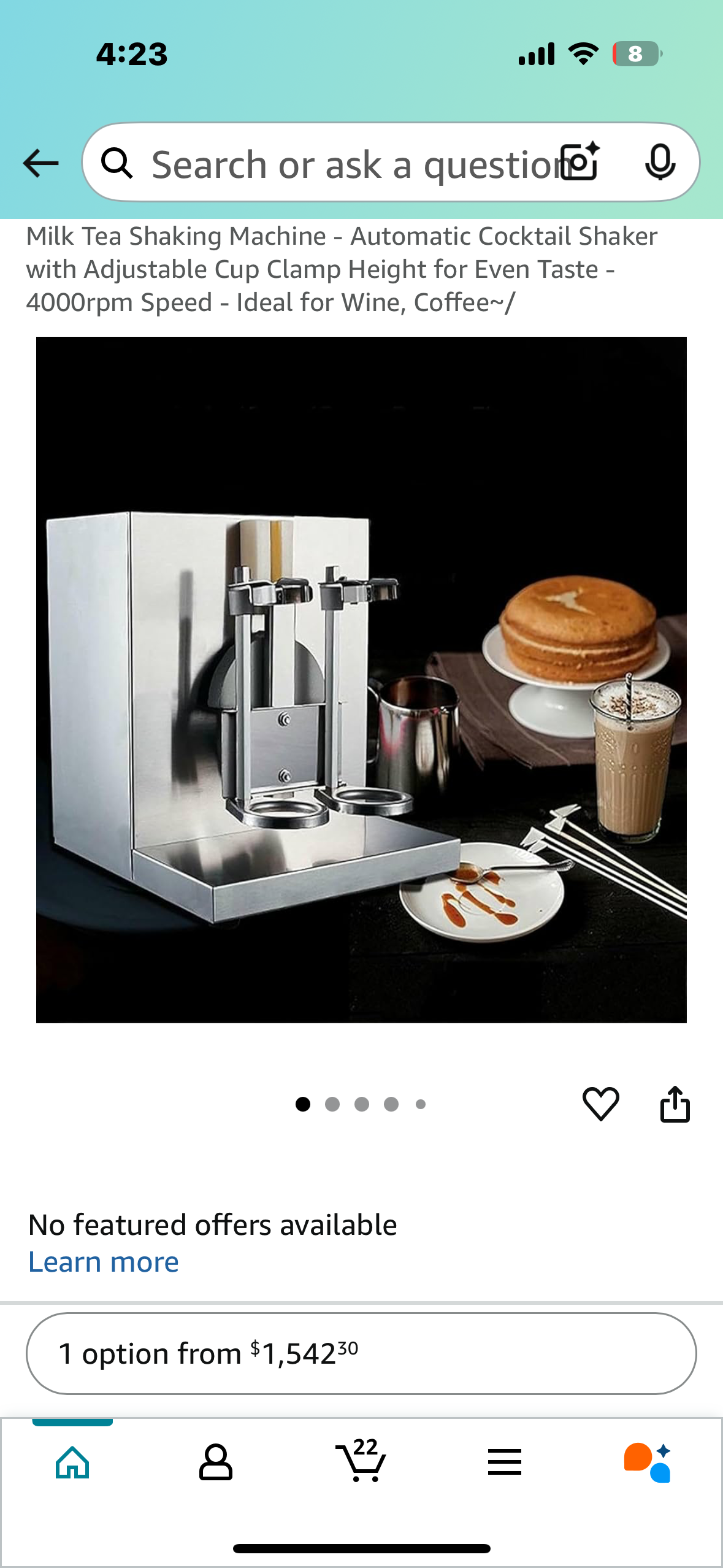 Milk Tea Shaking Machine - Automatic Cocktail Shaker with Adjustable Cup Clamp Height for Even Taste - 4000rpm Speed (R634)