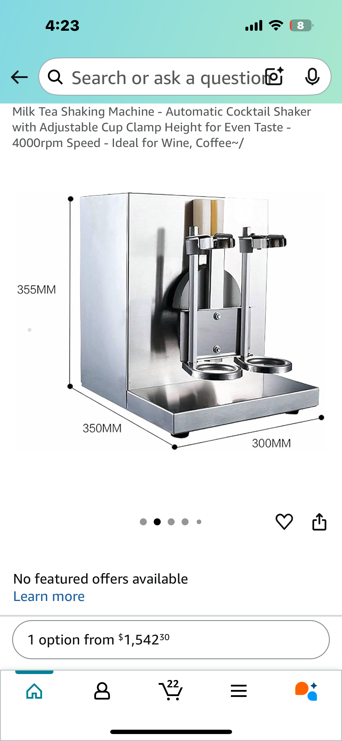 Milk Tea Shaking Machine - Automatic Cocktail Shaker with Adjustable Cup Clamp Height for Even Taste - 4000rpm Speed (R634)