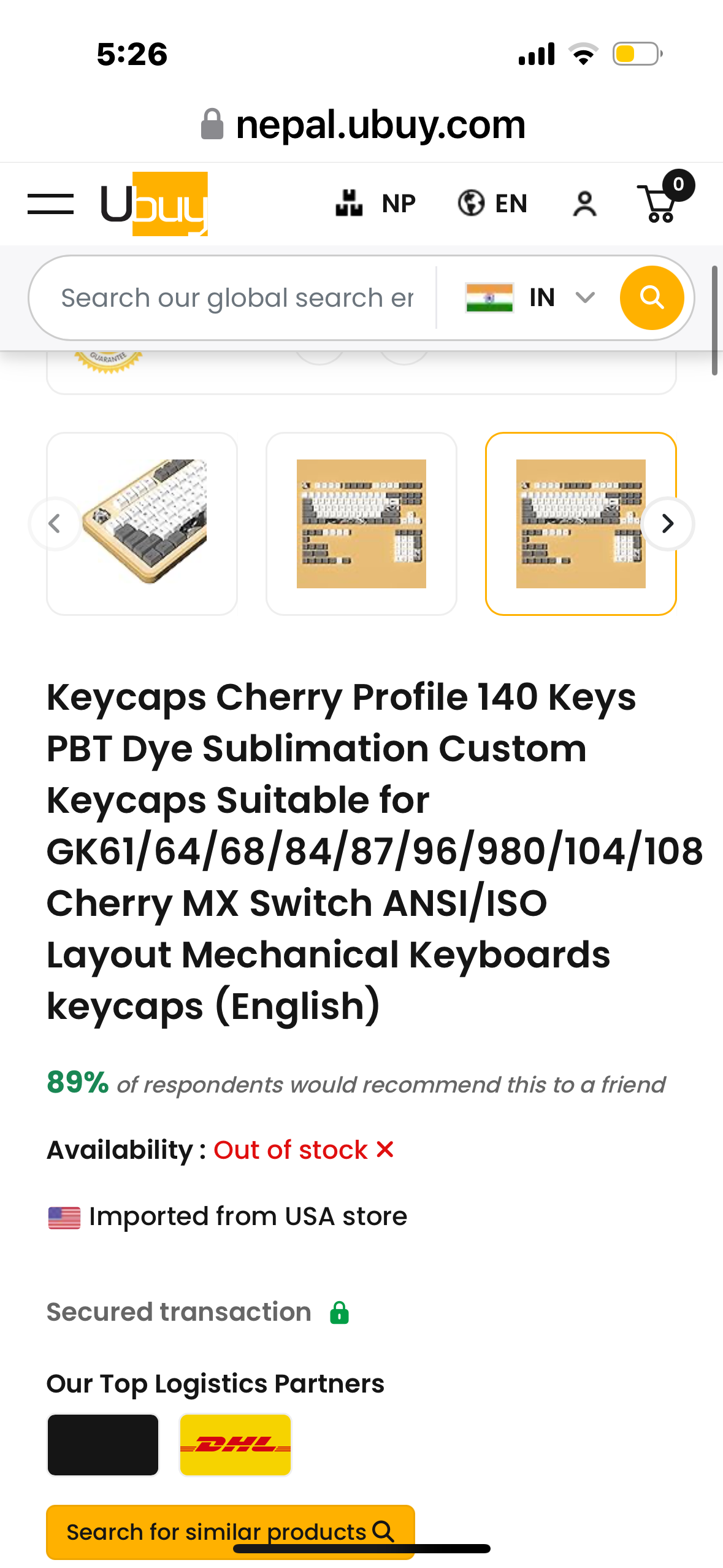 VHPUNW Keycaps Cherry Profile 140 Keys PBT Dye Sublimation Custom Keycaps Suitable for GK61/64/68/84/87/96/980/104/108 Cherry MX Switch ANSI/ISO Layout Mechanical Keyboards keycaps (English)
