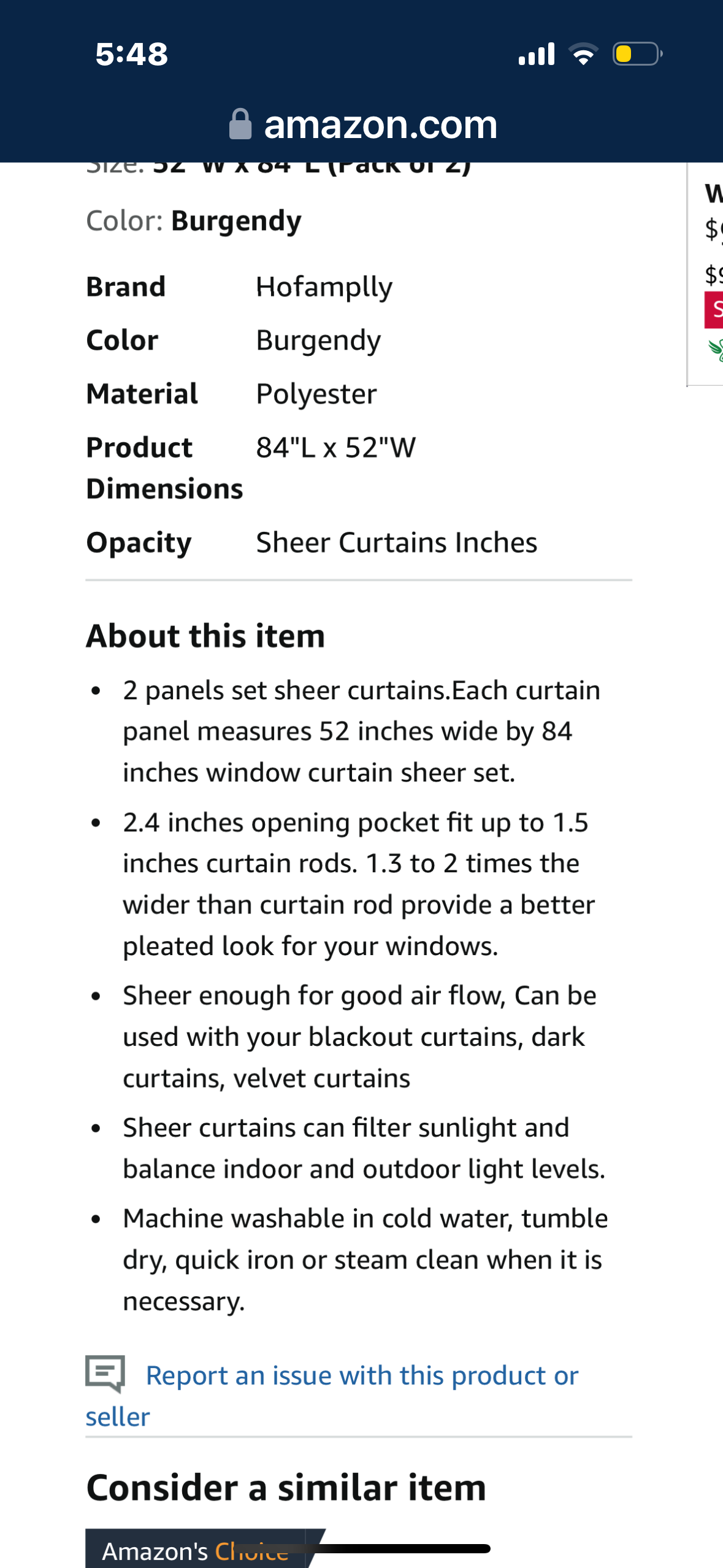 Hofamplly Black Sheer Curtains for Bedroom 84 inches Long Rod Pocket Sheer Curtains & Drapes 52" W x 84" L