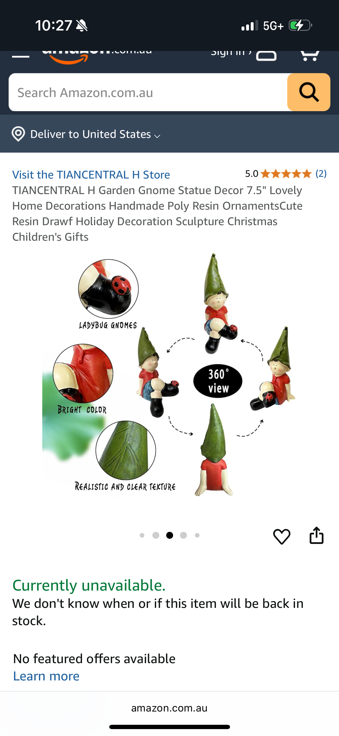 Garden Gnome Statue Decor 7.5" Lovely Home Decorations Handmade Poly Resin OrnamentsCute Resin Drawf Holiday Decoration Sculpture Christmas Children's Gifts