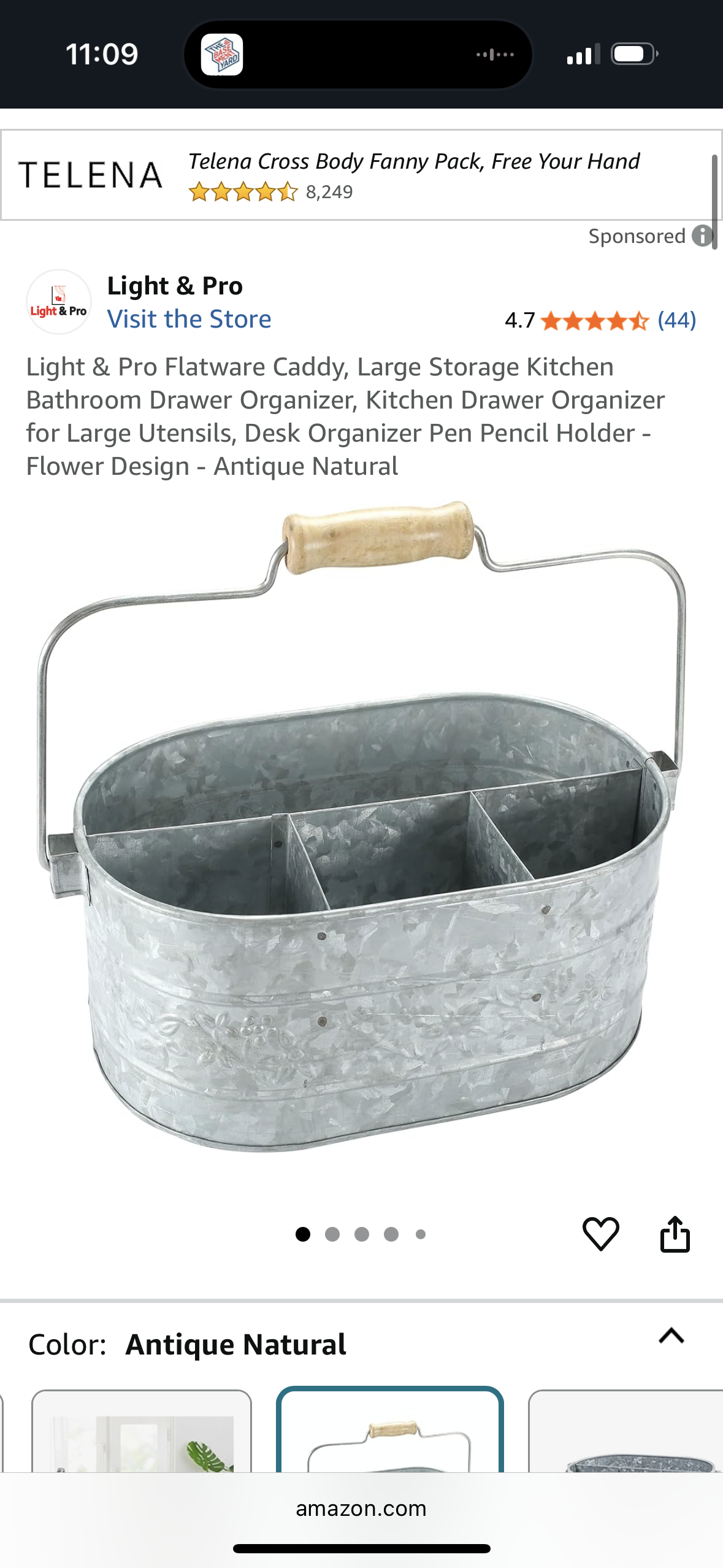 Light & Pro Flatware Caddy, Large Storage Kitchen Bathroom Drawer Organizer, Kitchen Drawer Organizer for Large Utensils, Desk Organizer Pen Pencil Holder - Flower Design - Antique Natural