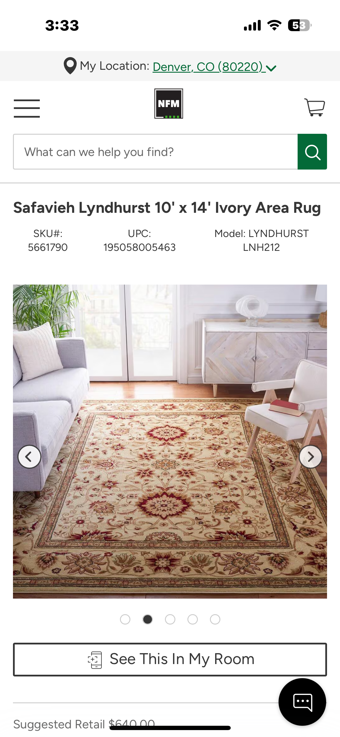 New - Safavieh Lyndhurst 10' x 14' Ivory Area Rug (L871)