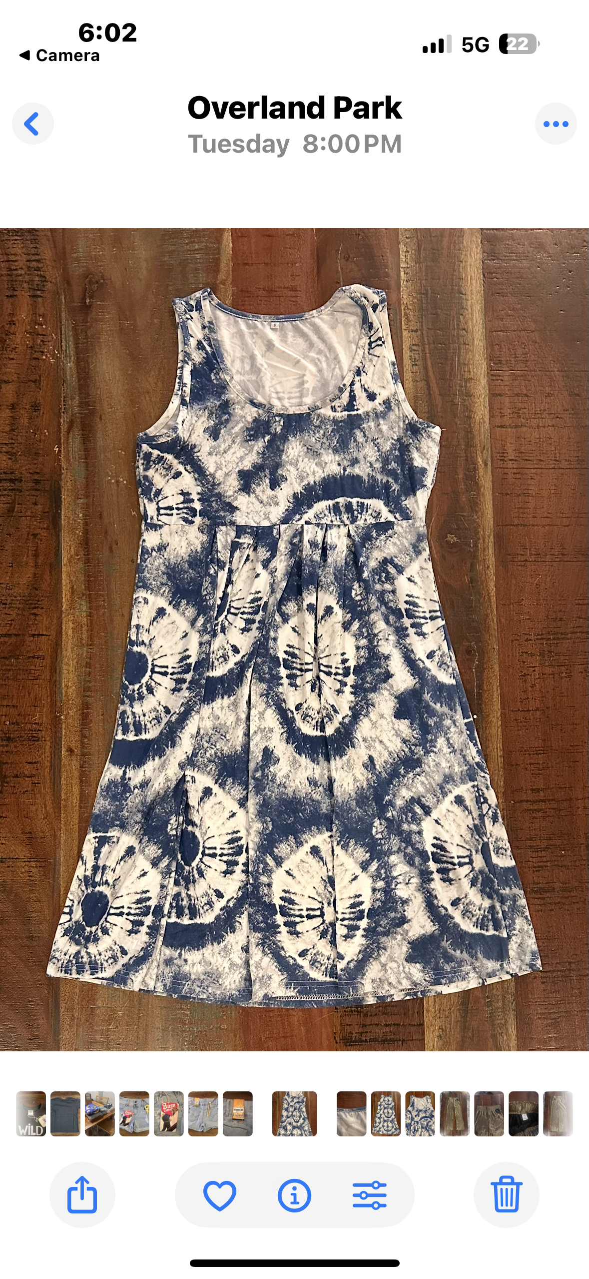 Womens Cotton Blue and White Caftan (Size S)