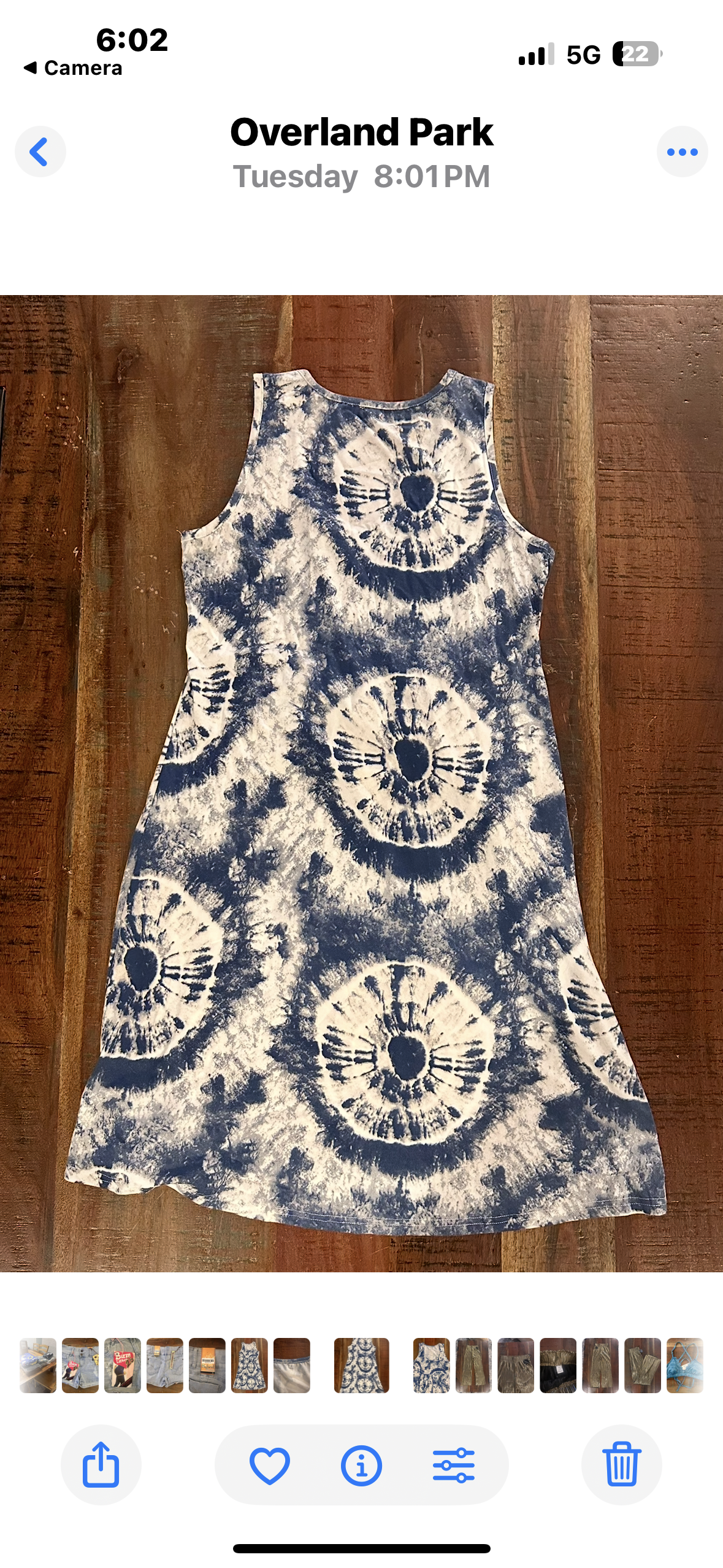 Womens Cotton Blue and White Caftan (Size S)