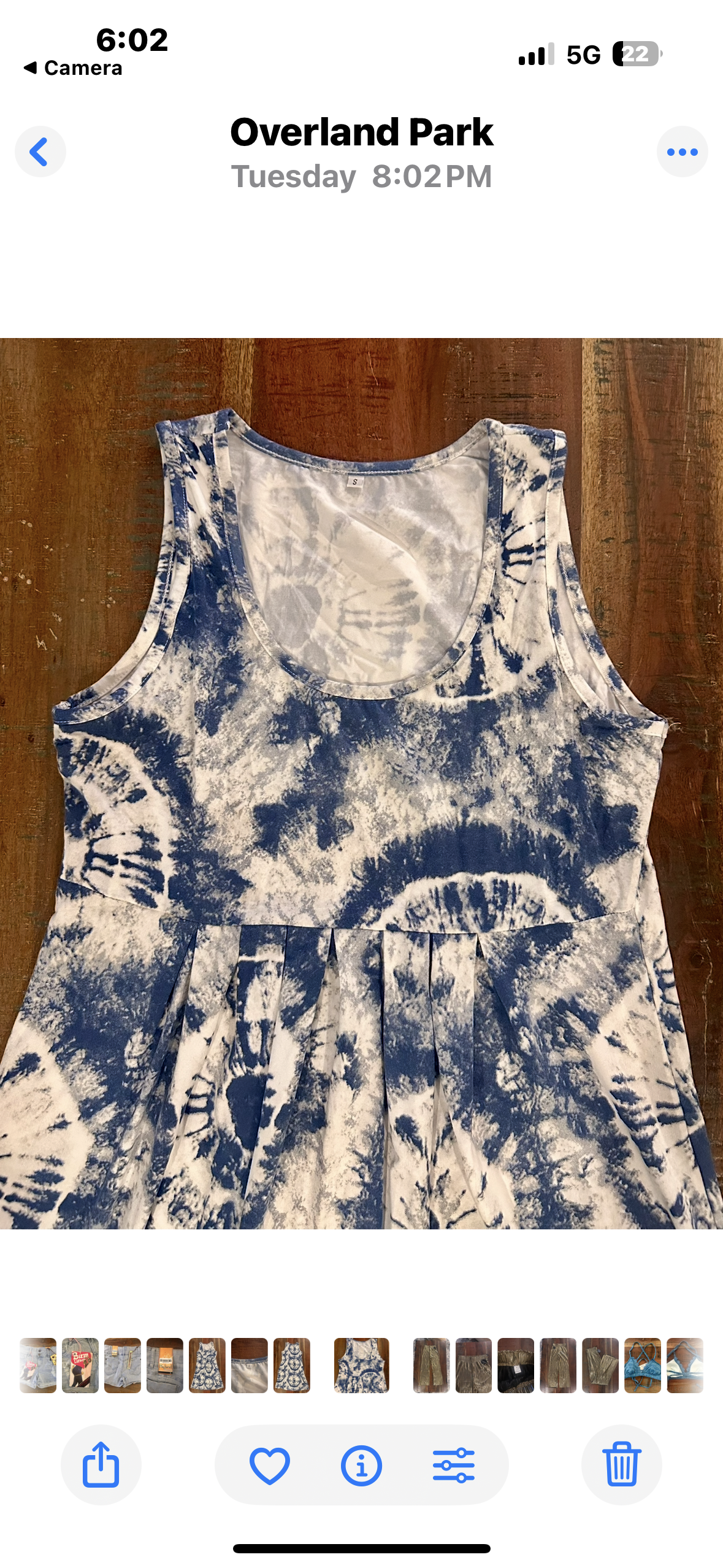 Womens Cotton Blue and White Caftan (Size S)