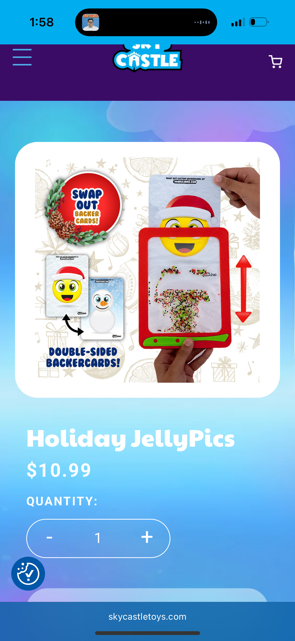 Sky Castle DoodleJamz Holiday JellyPics - Sensory Drawing Pads Filled with Non-Toxic Squishy Beads and Gel – Includes Stylus