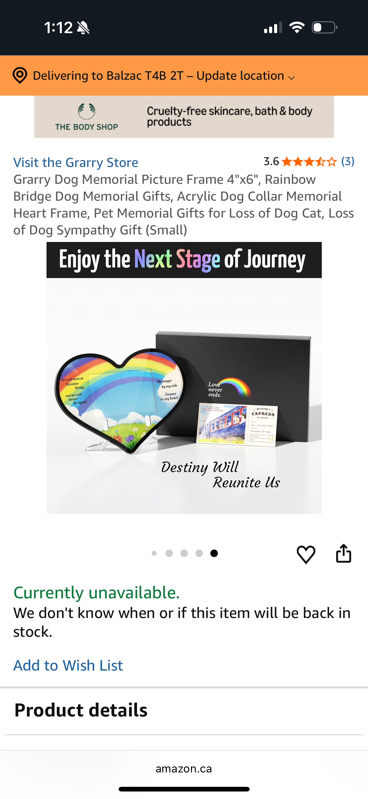 Grarry Dog Memorial Picture Frame 4"x6", Rainbow Bridge Dog Memorial Gifts, Acrylic Dog Collar Memorial Heart Frame, Pet Memorial Gifts for Loss of Dog Cat, Loss of Dog Sympathy Gift (Small)