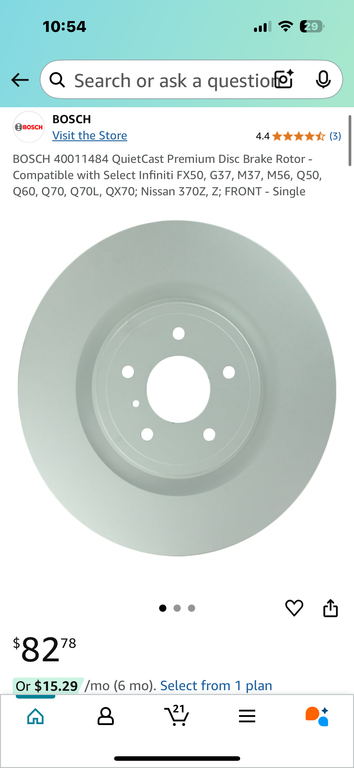 New - BOSCH 40011484 QuietCast Premium Disc Brake Rotor, Set of 2 (G749)