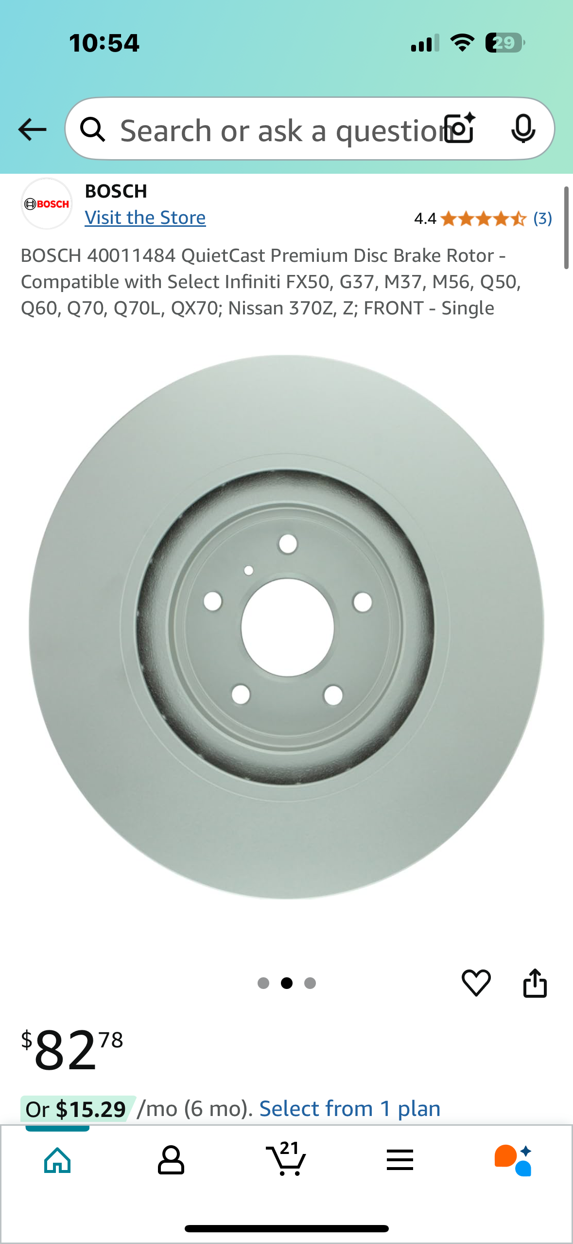 New - BOSCH 40011484 QuietCast Premium Disc Brake Rotor, Set of 2 (G749)