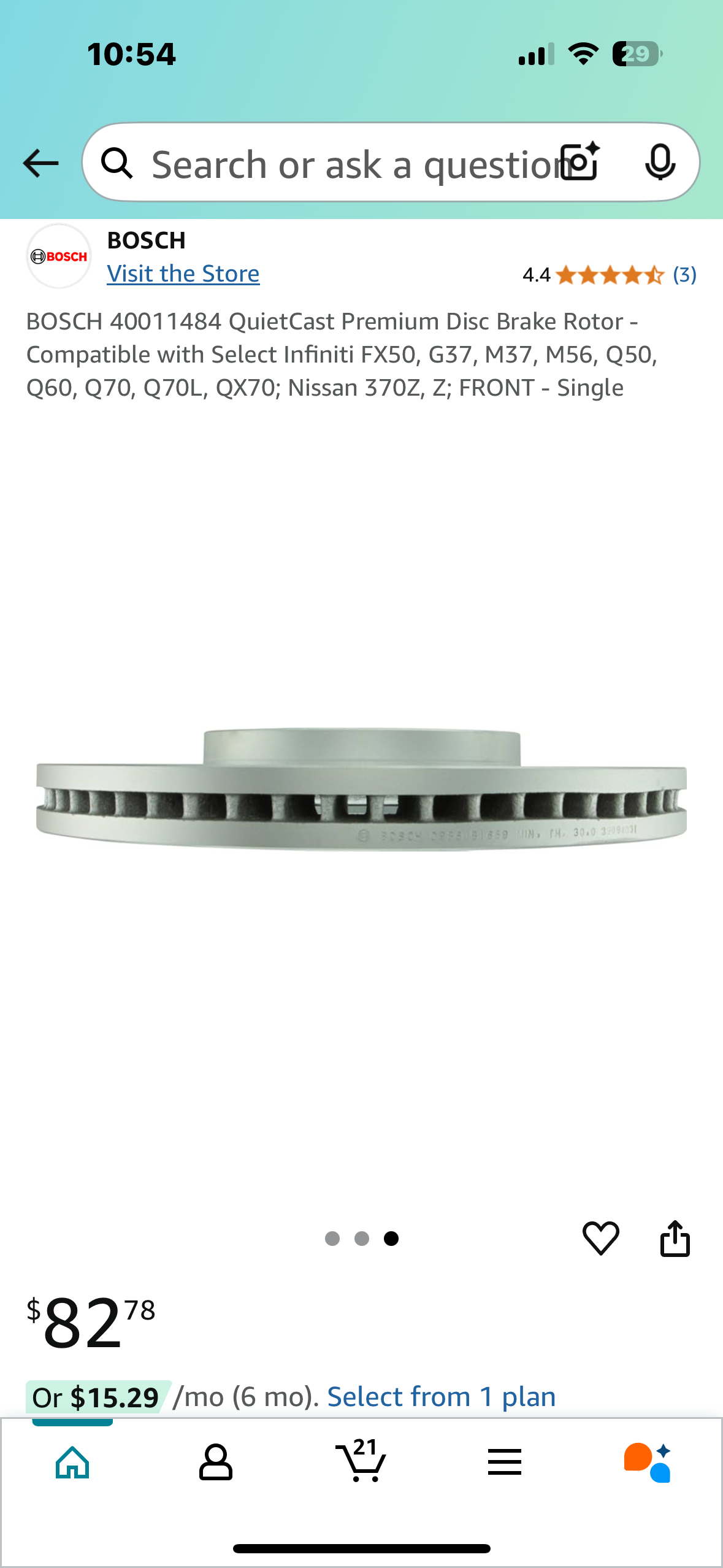 New - BOSCH 40011484 QuietCast Premium Disc Brake Rotor, Set of 2 (G749)