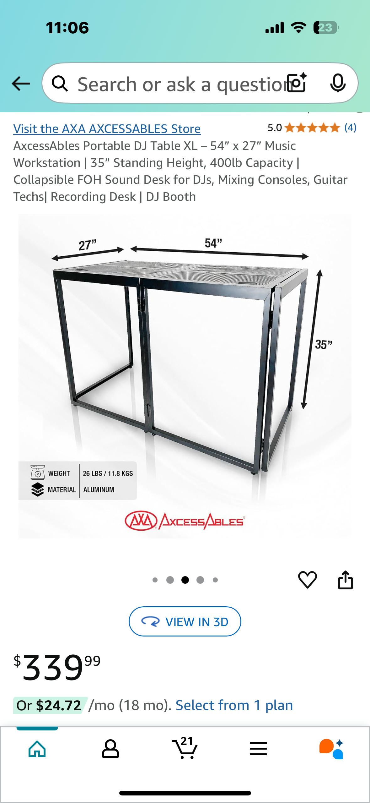 New - Collapsible Workstation for DJs, Mixing Consoles, Guitar Techs, DJ Booth, or DIY projects (O372)
