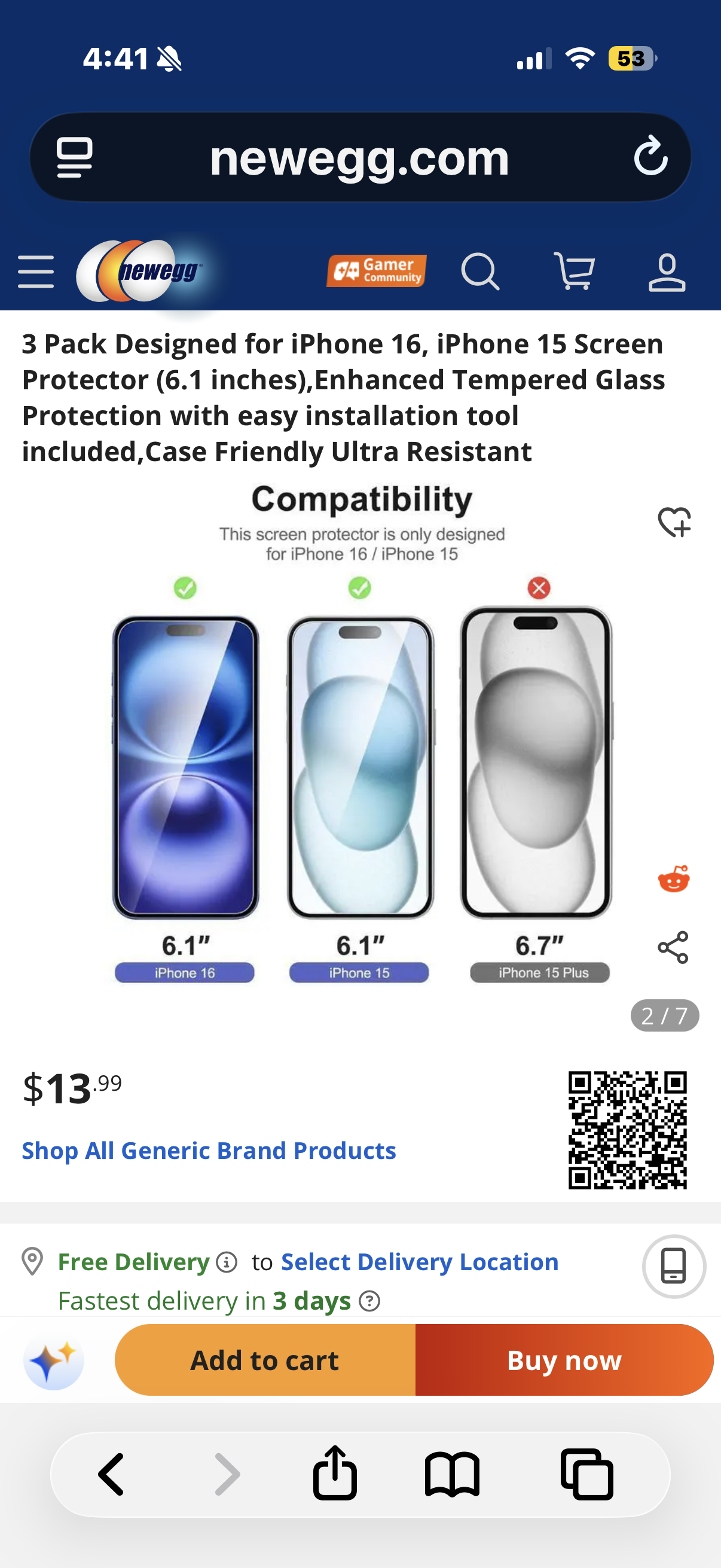 3 Pack Designed for iPhone 16, iPhone 15 Screen Protector (6.1 inches),Enhanced Tempered Glass Protection with easy installation tool included,Case Friendly Ultra Resistant