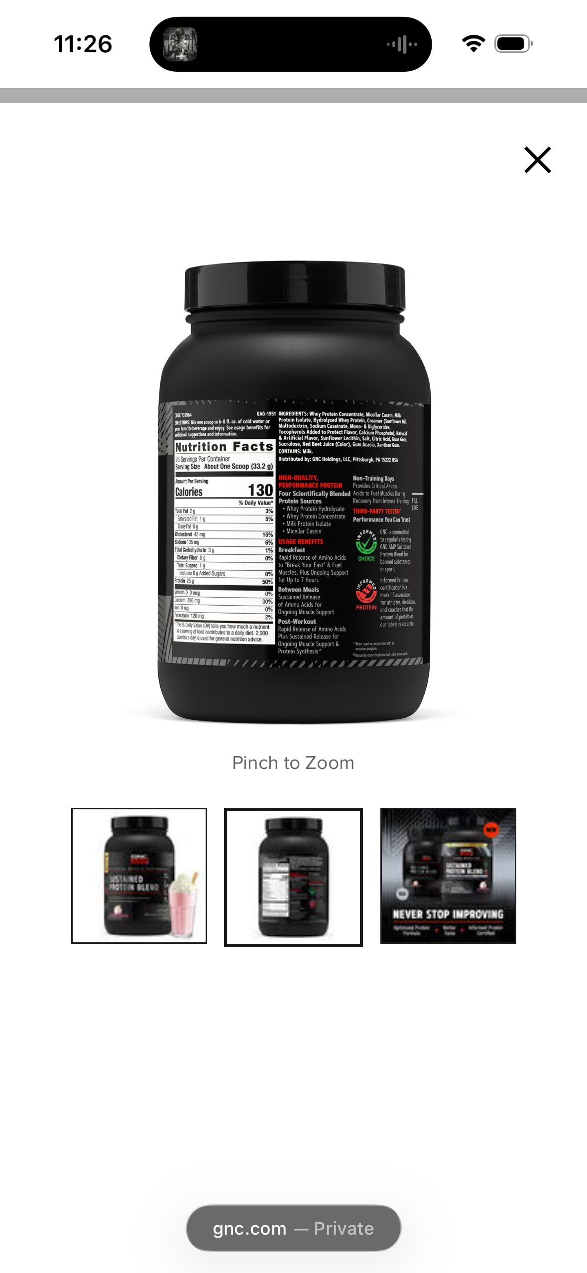GNC AMP Sustained Protein Blend - Strawberry Milkshake (28 Servings)