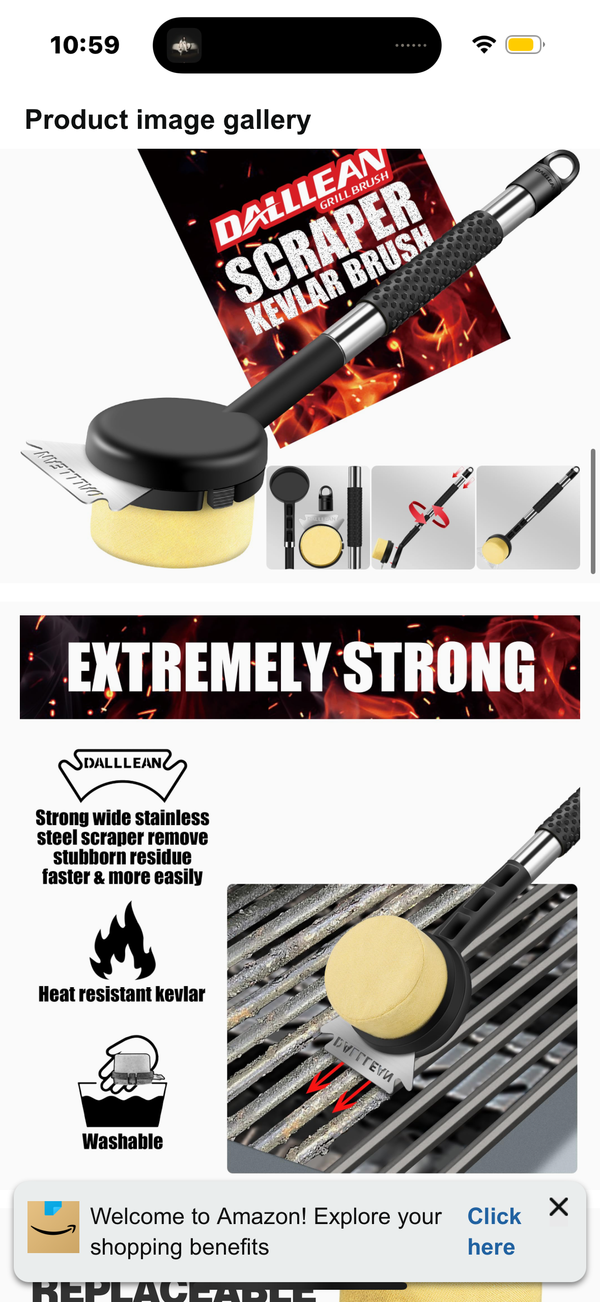 BBQ Grill Brush Bristle Free for Outdoor Grill, Grill Accessories with Sponge Replaceable Grill Brush Head, Steam Grate Cleaner,BBQ Cleaning Brush,Grill Brush Set, Bristle Free Grill Brush and Scraper