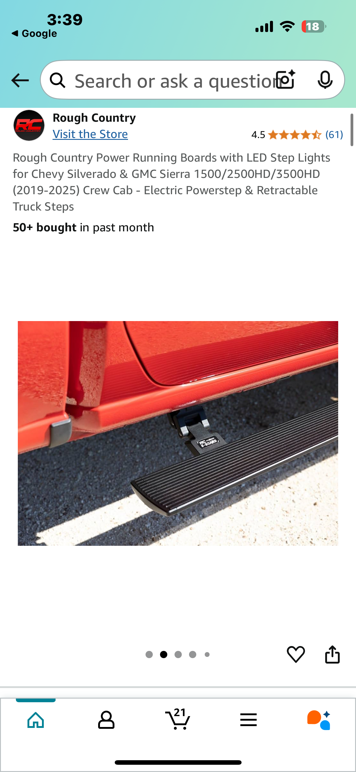 New - Rough Country Retractable Power Running Boards with LED Step Lights for Chevy Silverado & GMC Sierra 1500/2500HD/3500HD Crew Cab (G750)