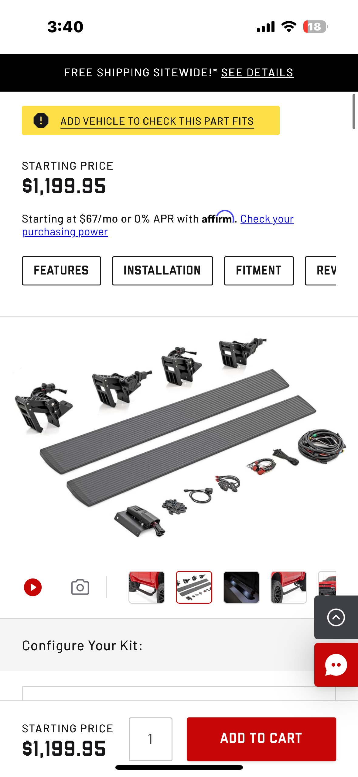New - Rough Country Retractable Power Running Boards with LED Step Lights for Chevy Silverado & GMC Sierra 1500/2500HD/3500HD Crew Cab (G750)