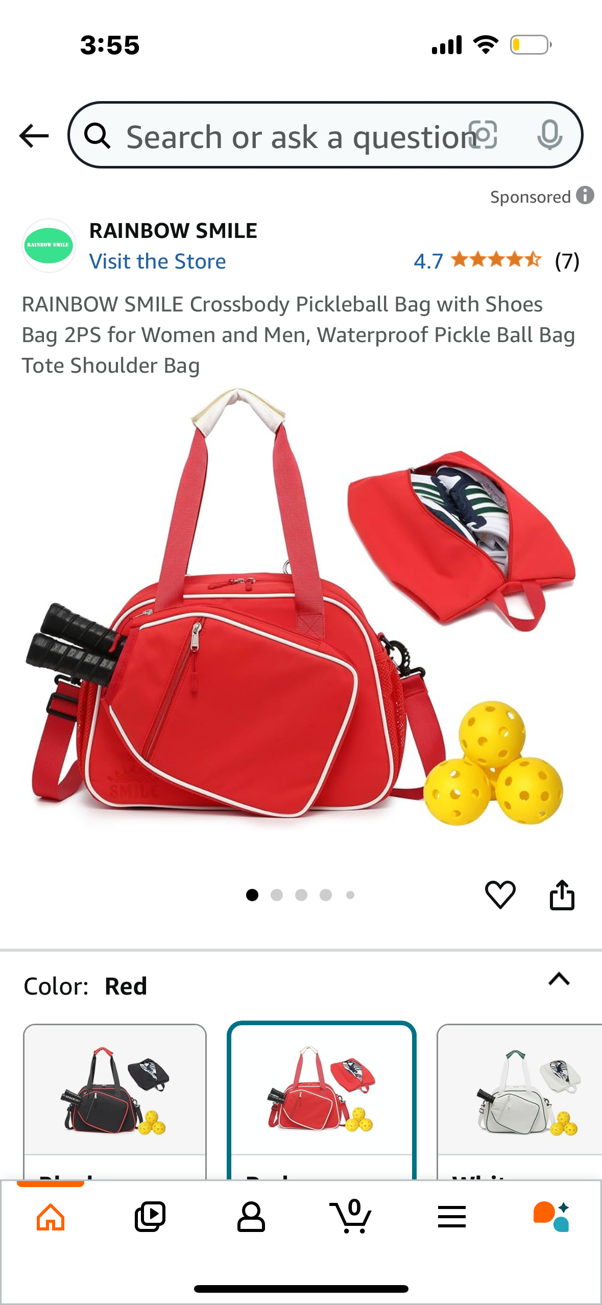 Crossbody Pickleball Bag with Shoe Bag