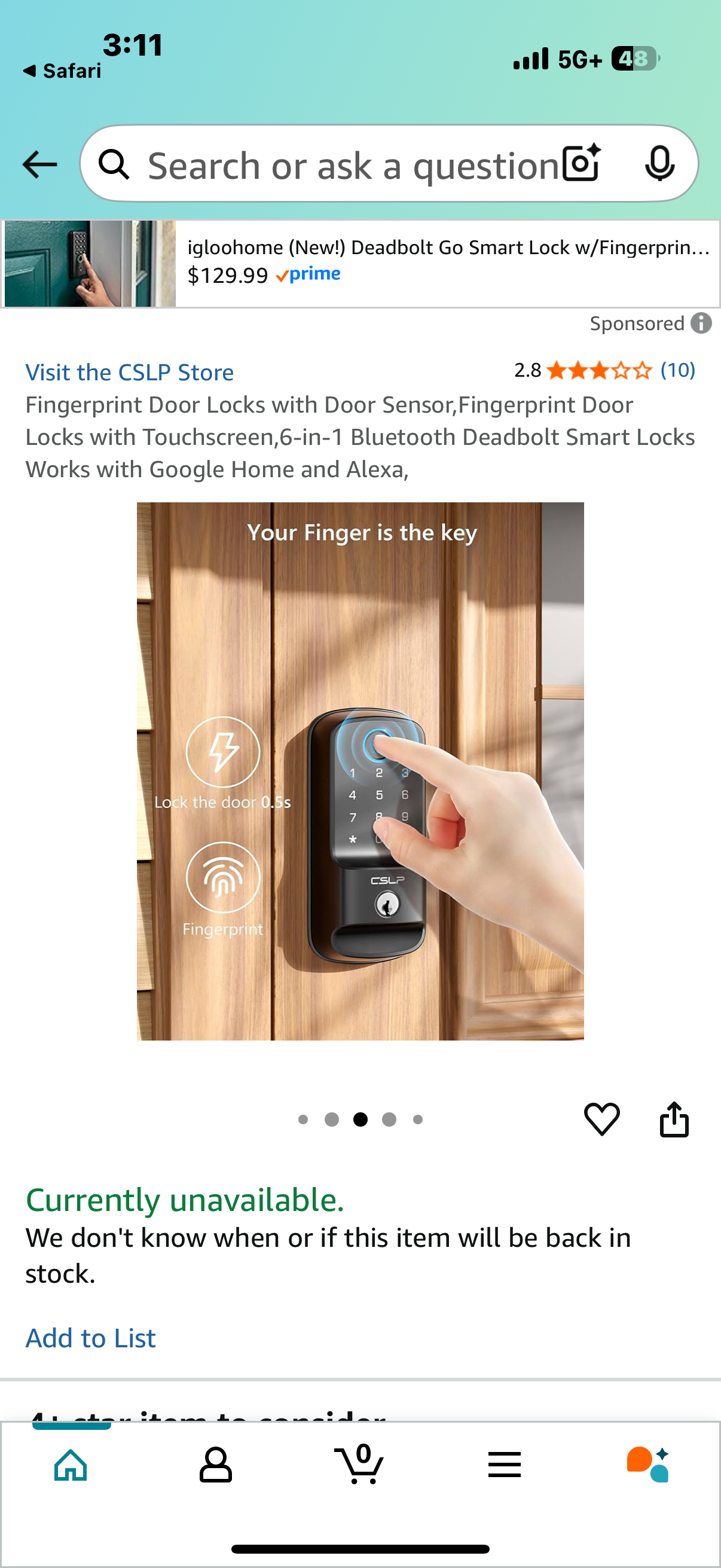 Fingerprint Door Locks with Door Sensor,Fingerprint Door Locks with Touchscreen,6-in-1 Bluetooth Deadbolt Smart Locks Works with Google Home and Alexa
