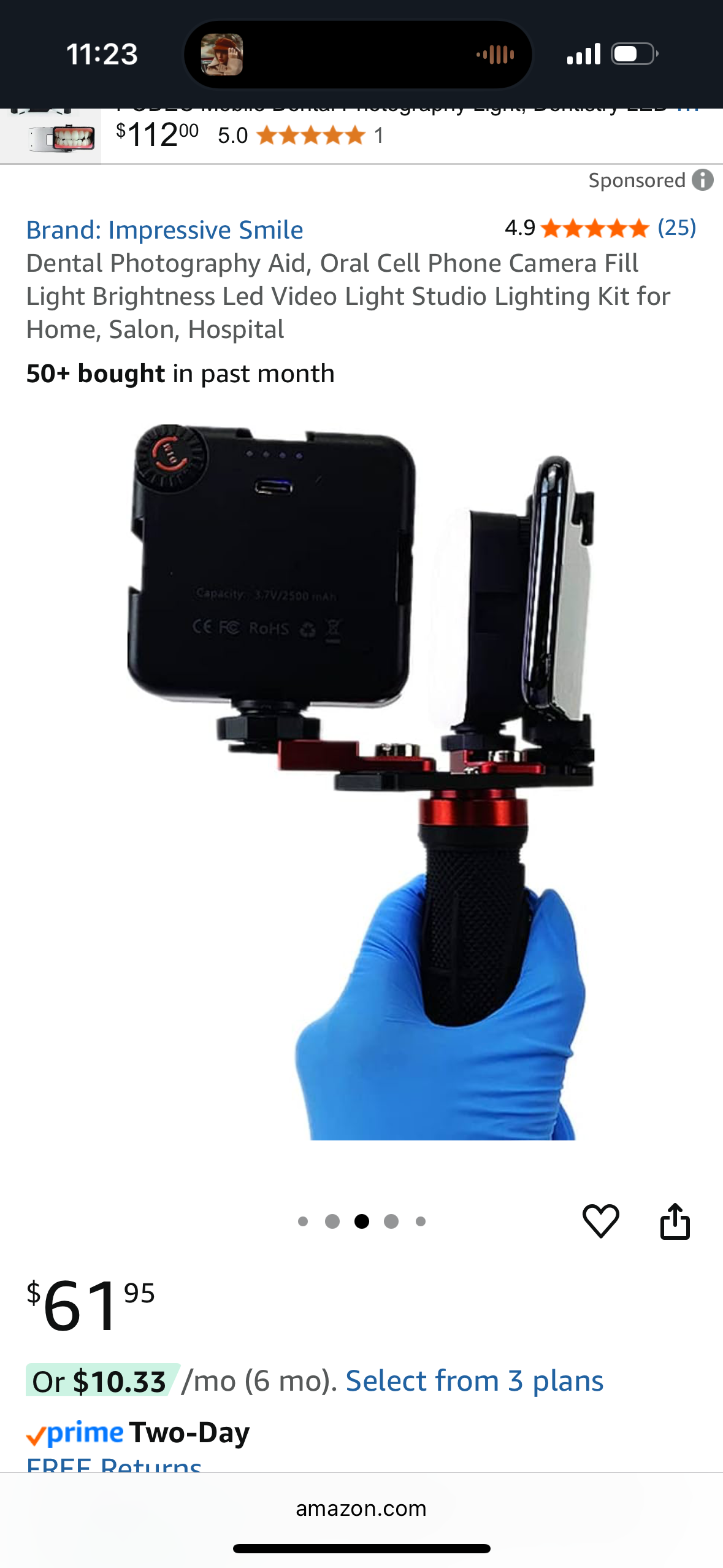 Dental Photography Aid, Oral Cell Phone Camera Fill Light Brightness Led Video Light Studio Lighting Kit for Home, Salon, Hospital