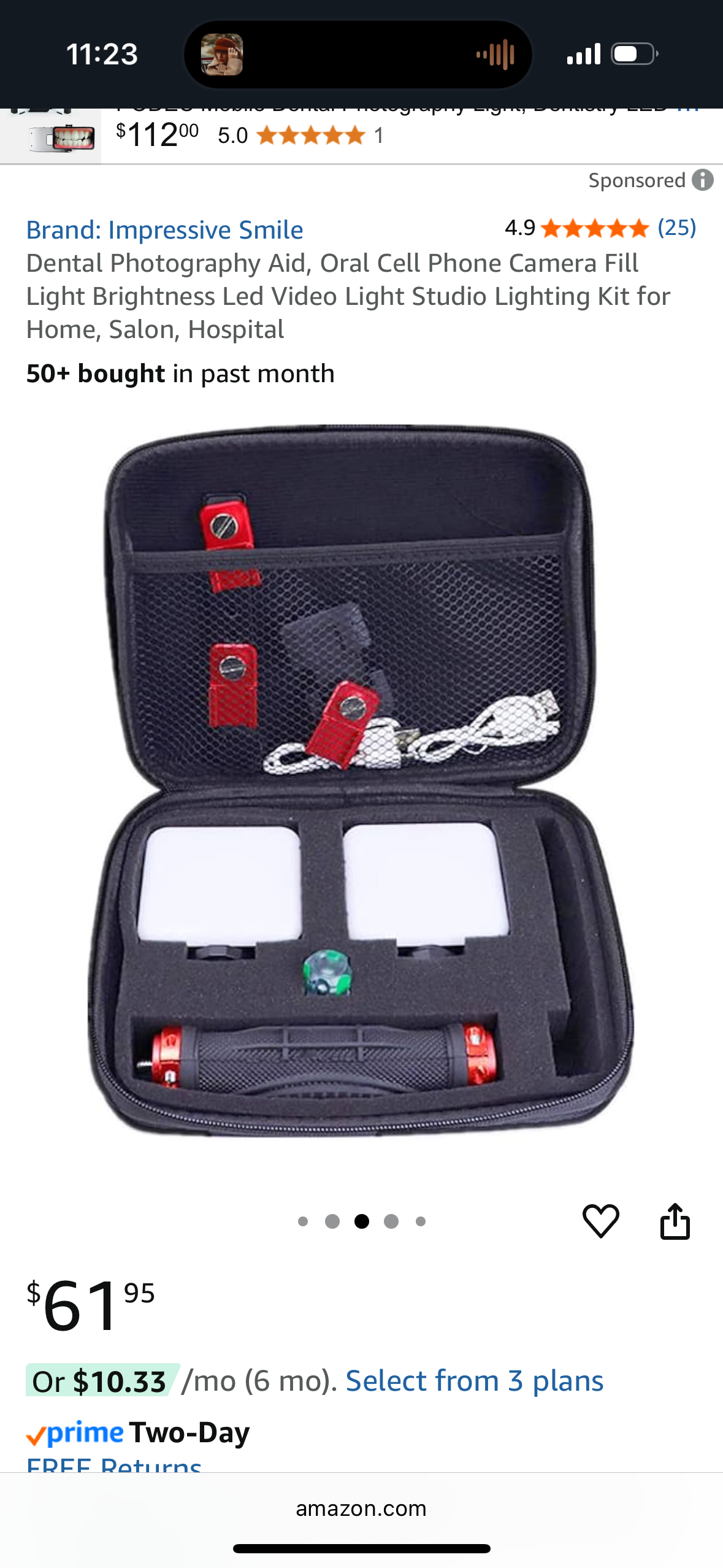 Dental Photography Aid, Oral Cell Phone Camera Fill Light Brightness Led Video Light Studio Lighting Kit for Home, Salon, Hospital