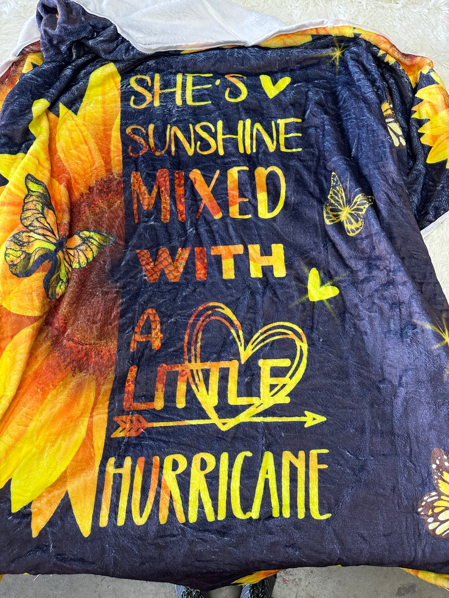 Sunshine Mixed with a Little Hurricane Wearable Hooded Blanket