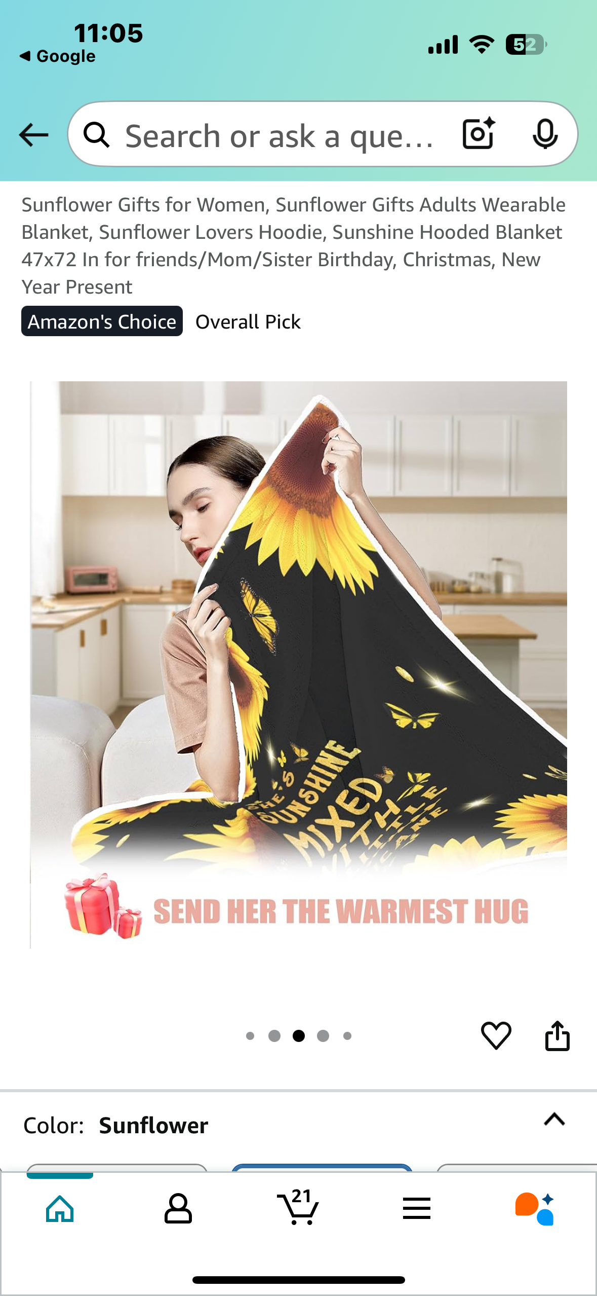 Sunshine Mixed with a Little Hurricane Wearable Hooded Blanket