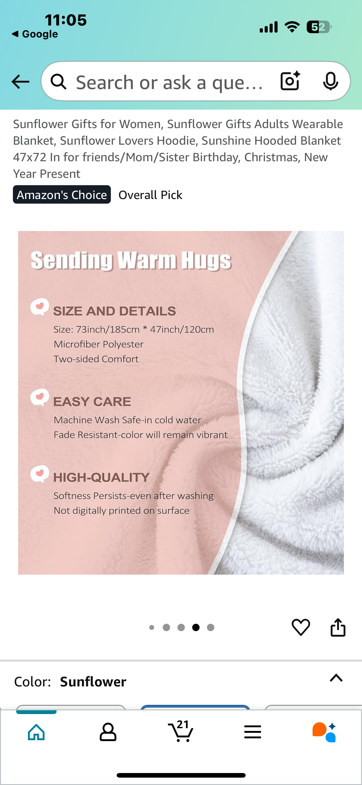 Sunshine Mixed with a Little Hurricane Wearable Hooded Blanket
