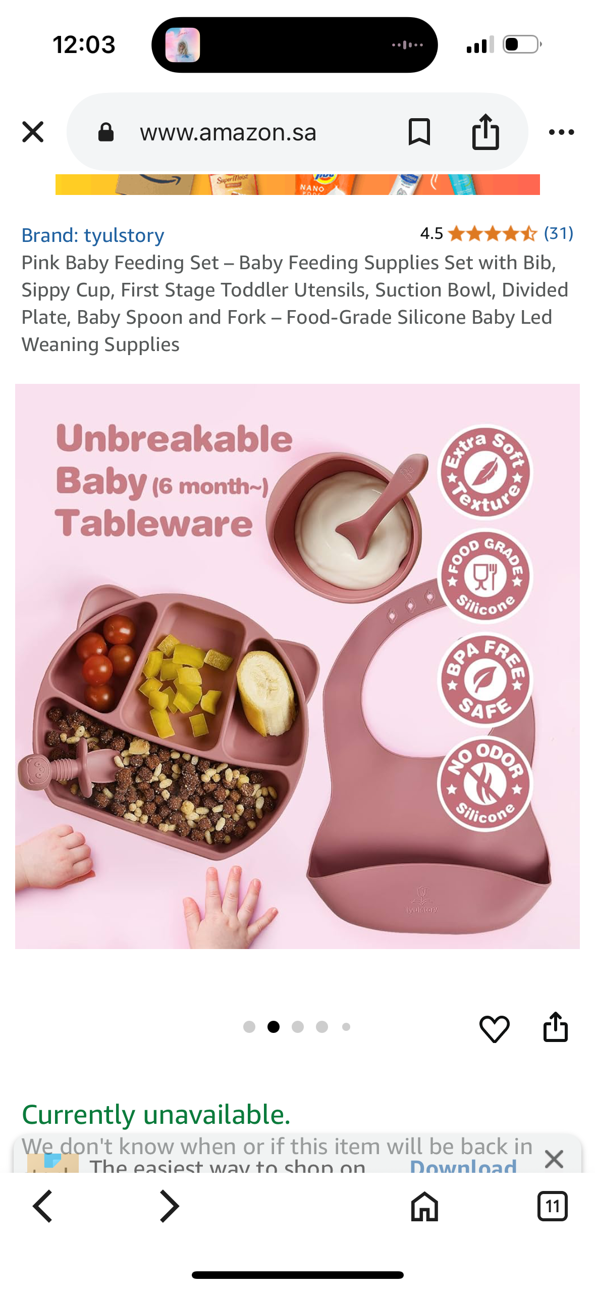 Pink Baby Feeding Set – Baby Feeding Supplies Set with Bib, Sippy Cup, First Stage Toddler Utensils, Suction Bowl, Divided Plate, Baby Spoon and Fork – Food-Grade Silicone Baby Led Weaning Supplies