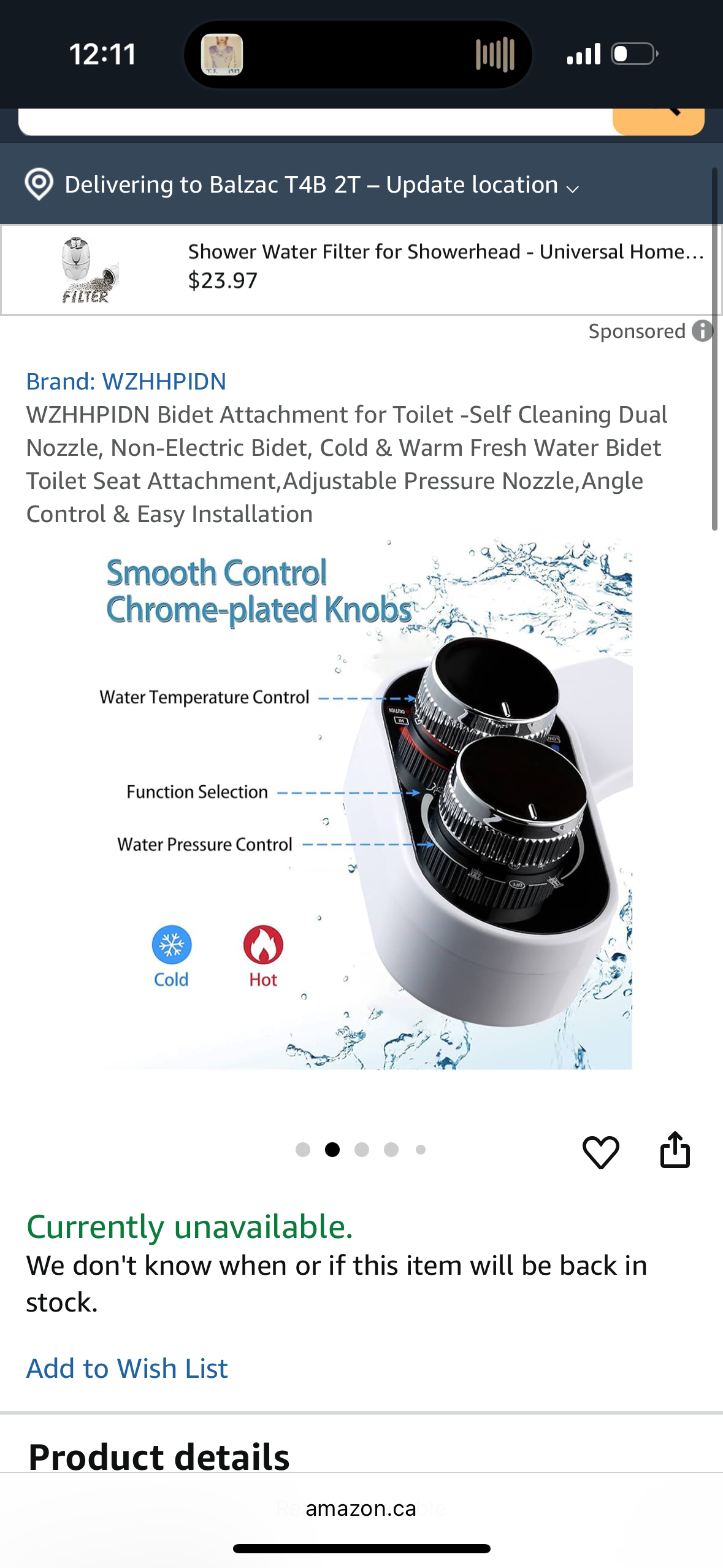 WZHHPIDN Bidet Attachment for Toilet Non-Electric Self-Cleaning Dual Nozzle Fresh Cold Water Sprayer Bidet Adjustable Water Pressure Feminine Wash, Bidet Sprayer for Toilet Easy to Install