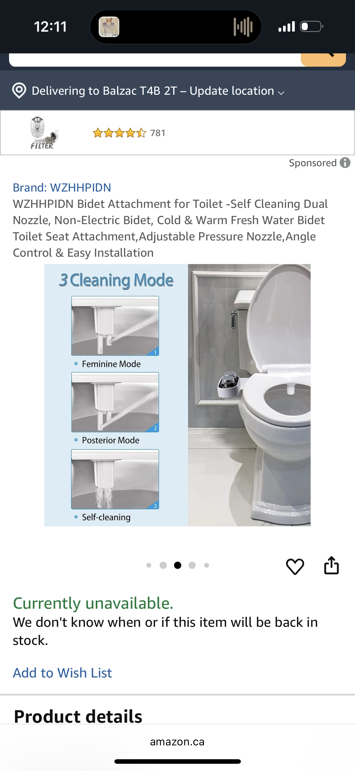 WZHHPIDN Bidet Attachment for Toilet Non-Electric Self-Cleaning Dual Nozzle Fresh Cold Water Sprayer Bidet Adjustable Water Pressure Feminine Wash, Bidet Sprayer for Toilet Easy to Install